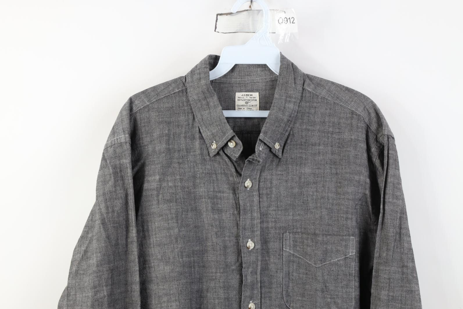 J.Crew J Crew Fit Chambray Collared Button Down Shirt Gray Cotton Size US L / EU 52-54 / 3 - 2 Thumbnail