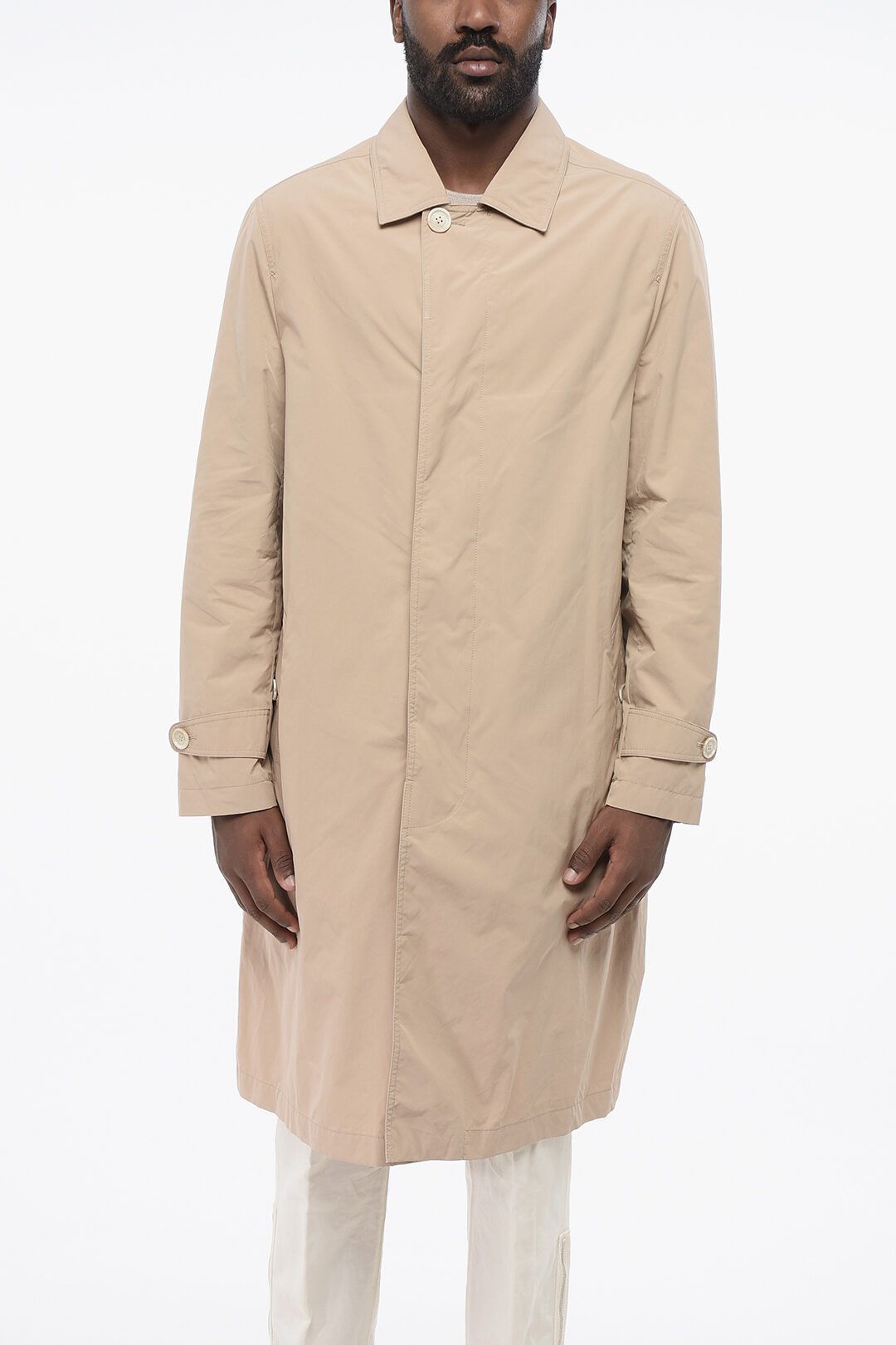 Brunello Cucinelli og1mm0725 Nylon Trench Coat in Beige Size US M / EU 48-50 / 2 - 1 Thumbnail