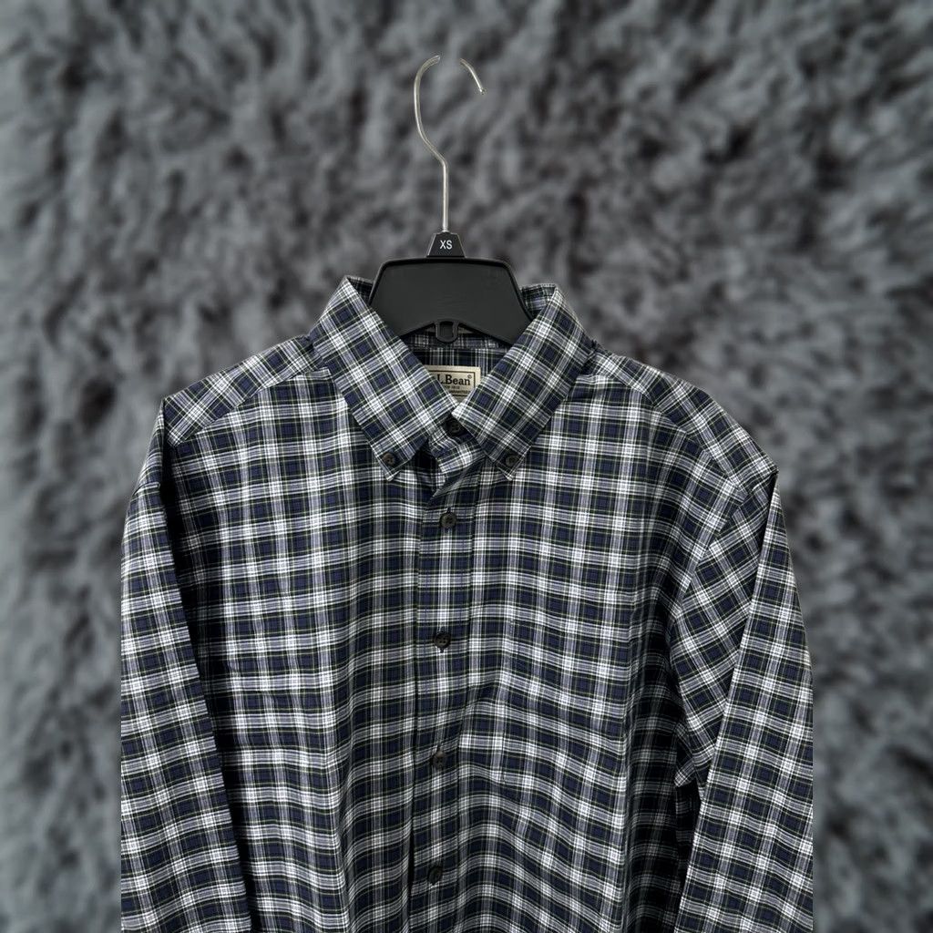 Vintage L.L.Bean Shirt Mens M Blue Plaid Classic Fit Button-Down Long Sleeve Oxford 218573 Size US M / EU 48-50 / 2 - 1 Thumbnail