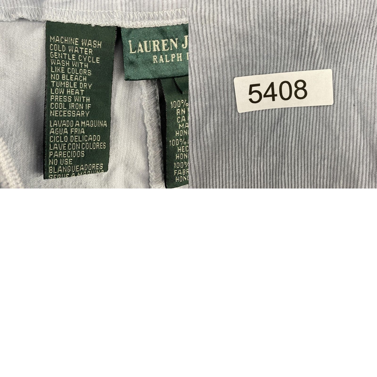 Ralph Lauren Lauren Jeans Co Ralph Lauren Pants Womens 4 Light Gray Corduroy Bootcut Casual Size 27" / US 4 / IT 40 - 8 Thumbnail