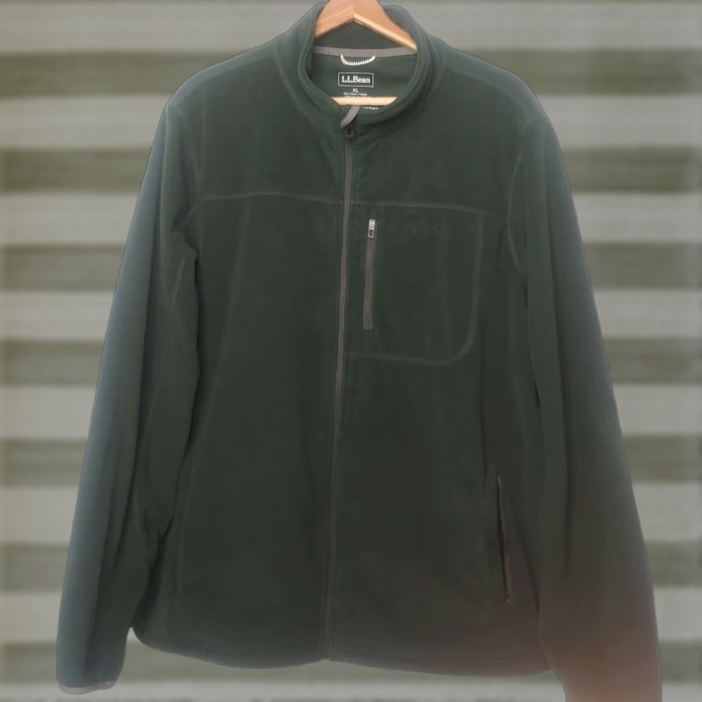 Vintage LL Bean Mens XL Fleece Jacket Full Zip Hunter Green Stretch Classic Work 248581 Size US XL / EU 56 / 4 - 1 Thumbnail