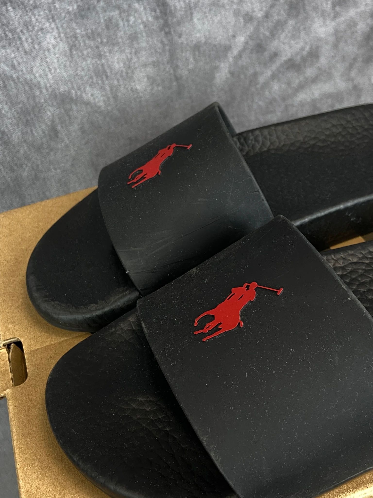 Polo Ralph Lauren Ralph Lauren Black Slides Red Polo Logo Size 40 Size US 7 / EU 40 - 3 Thumbnail