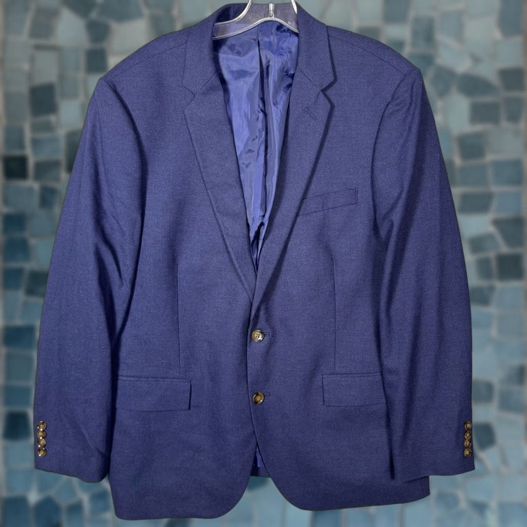 J.Crew J.CREW Thompson Flex Wool Blazer Mens 44R Sport Coat 2 Button Preppy Blazer Jacket Blue Men's Regular Wool Blazer Size 44R - 1 Thumbnail