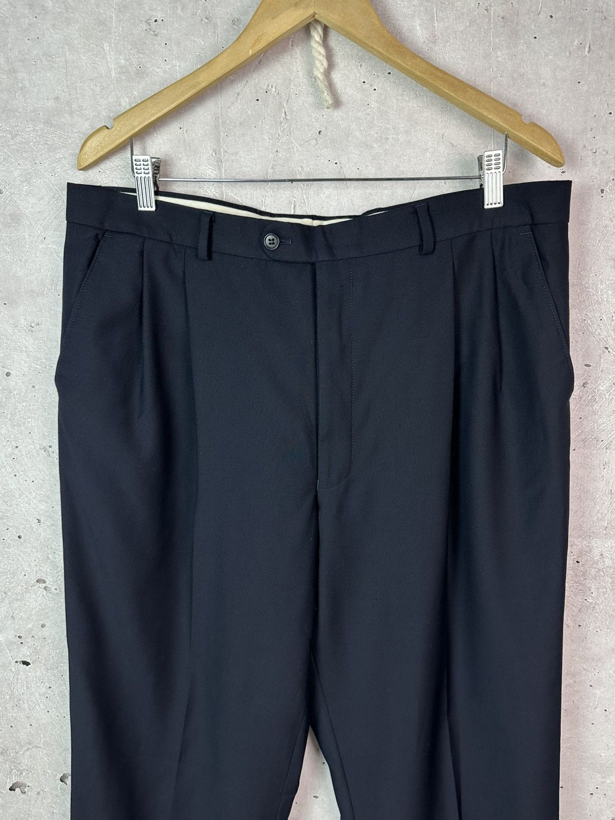 Yves Saint Laurent YSL Yves Saint Laurent Vintage 90s Wool Navy Suit Trousers Size US 36 / EU 52 - 2 Thumbnail