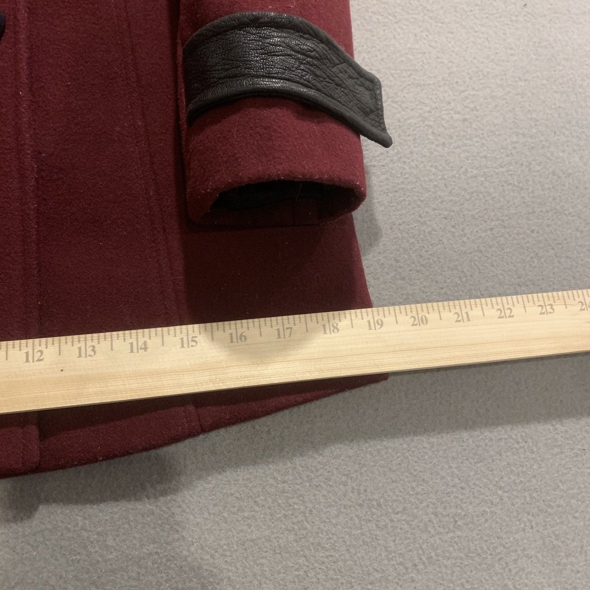 Mackage Mackage Pea Coat Wool Womans Size XS Burgundy Leather Accent Size XS / US 0-2 / IT 36-38 - 12 Thumbnail