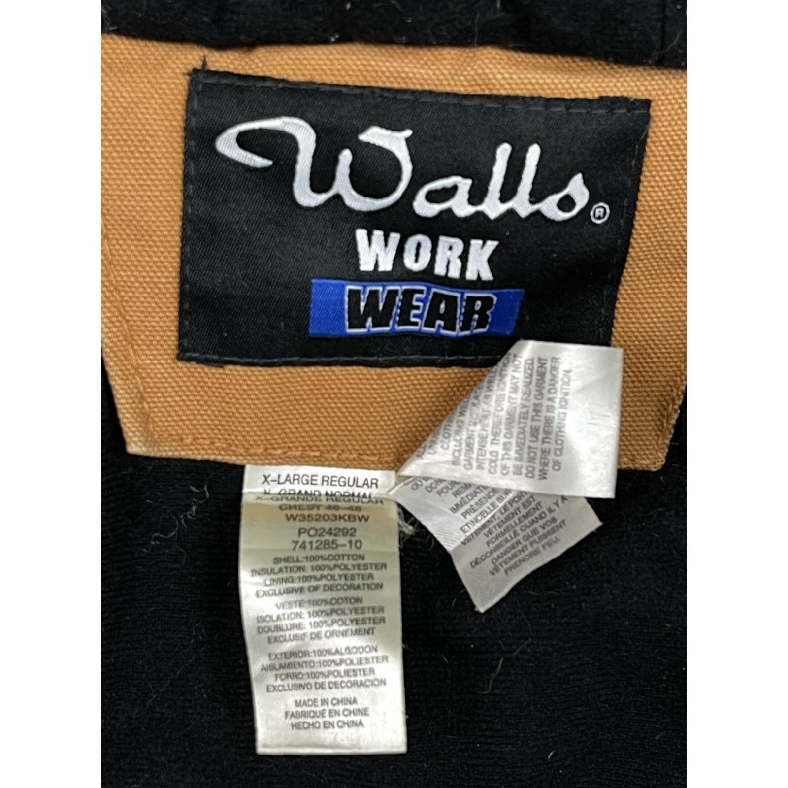 Walls VINTAGE Walls Jacket Full Zip Brown Canvas Men XL Hooded Workwear Casual Zipper Embroidered Logo Frost Pruf 80s 90s Outdoor Size US XL / EU 56 / 4 - 4 Thumbnail