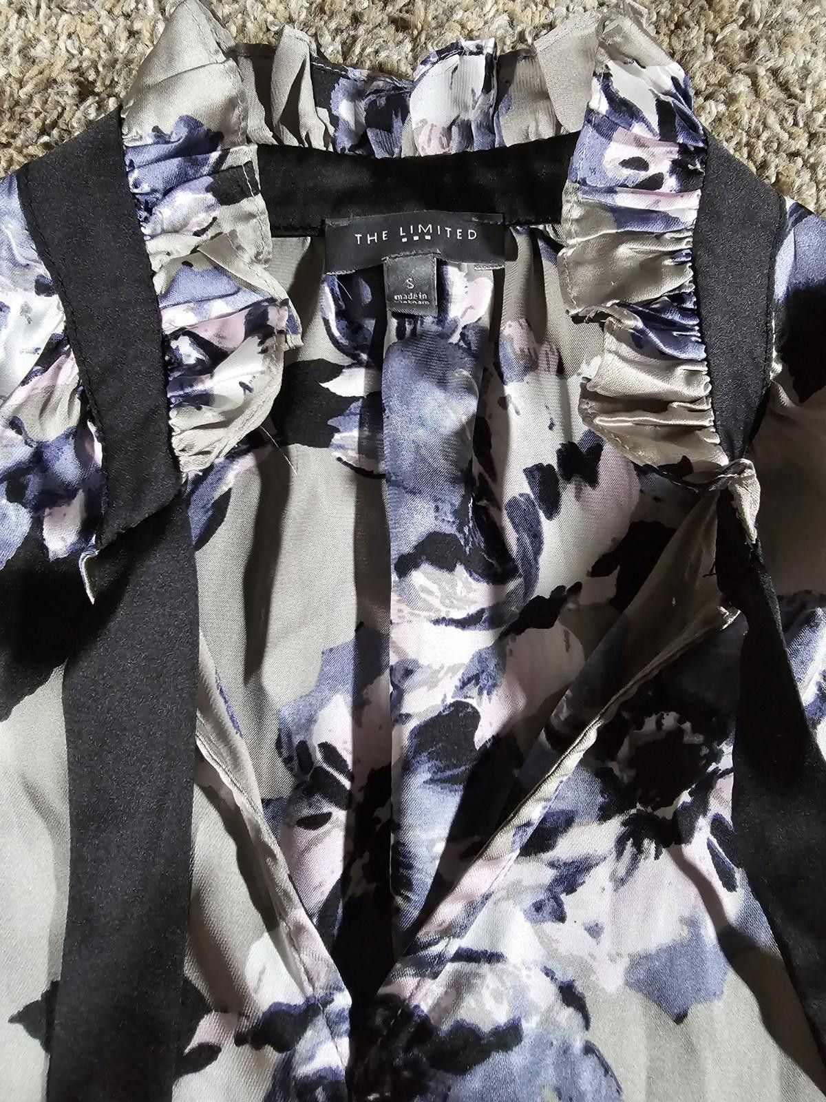 Other The LIMITED Small Gray Floral Tie Tank Top Size S / US 4 / IT 40 - 2 Thumbnail