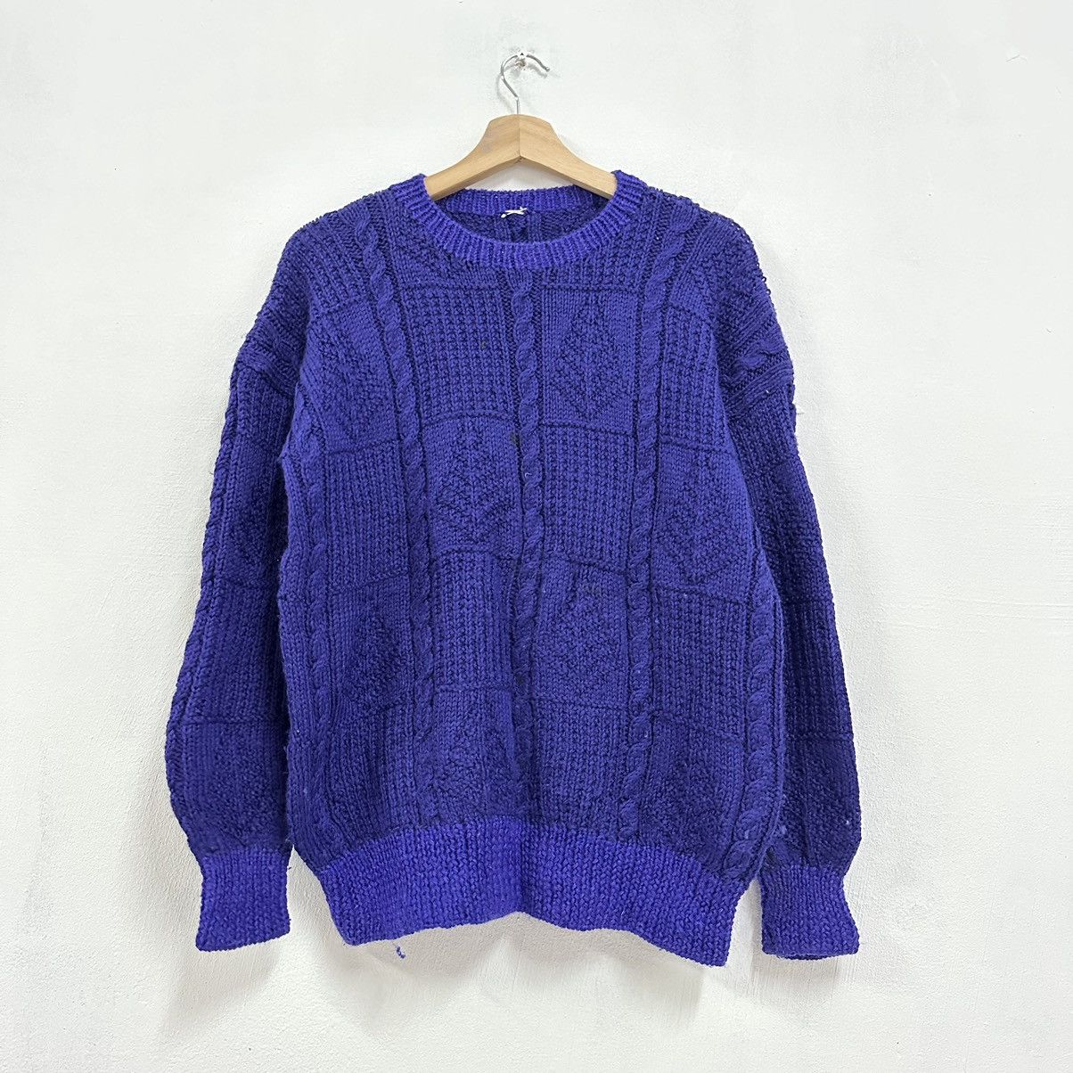 Aran Isles Knitwear × Japanese Brand × Vintage Vintage Purple Japan Knitwear Sweater Jumper Size US M / EU 48-50 / 2 - 1 Thumbnail