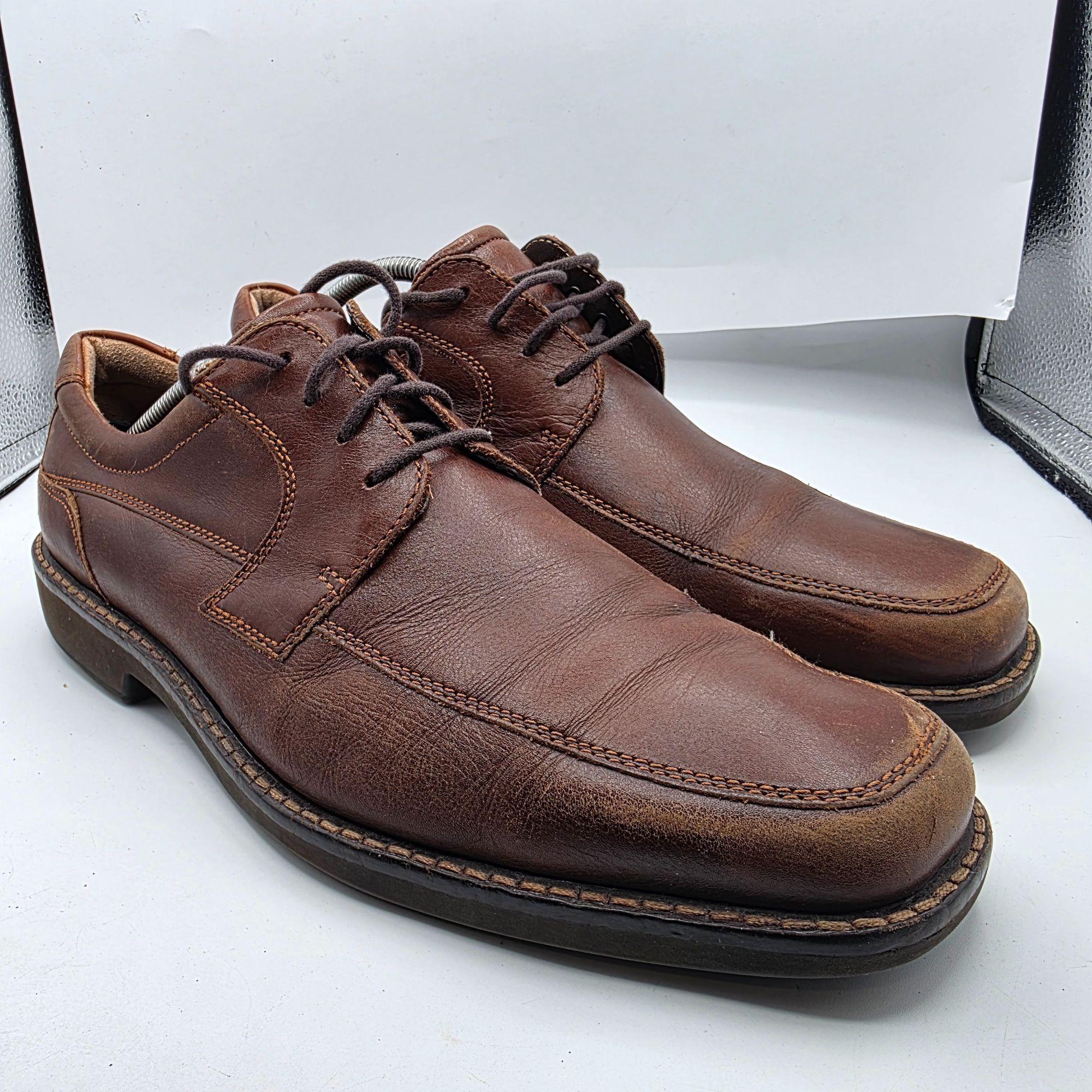 Ecco Ecco Brown Leather Mens Dress Shoes Size 11 Lace Up Comforta Size US 11 / EU 44 - 1 Thumbnail