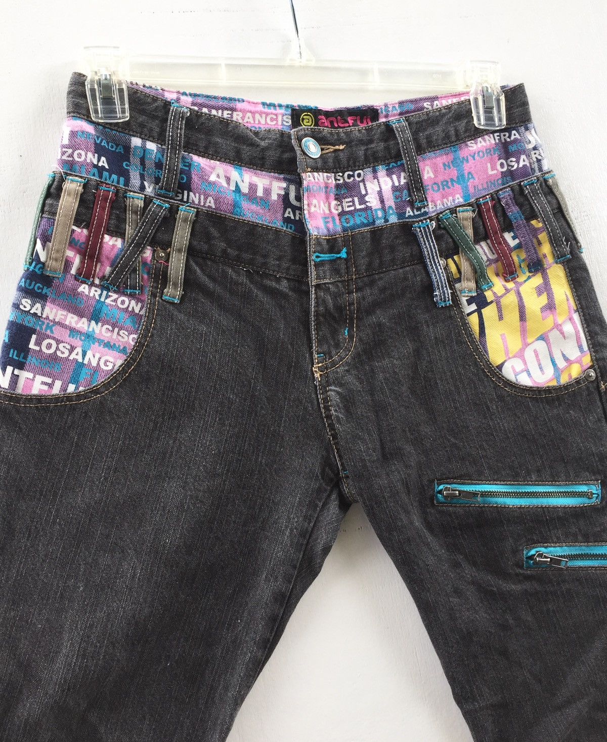 PPFM Double Waist antfui punk style black denim Size US 30 / EU 46 - 3 Thumbnail