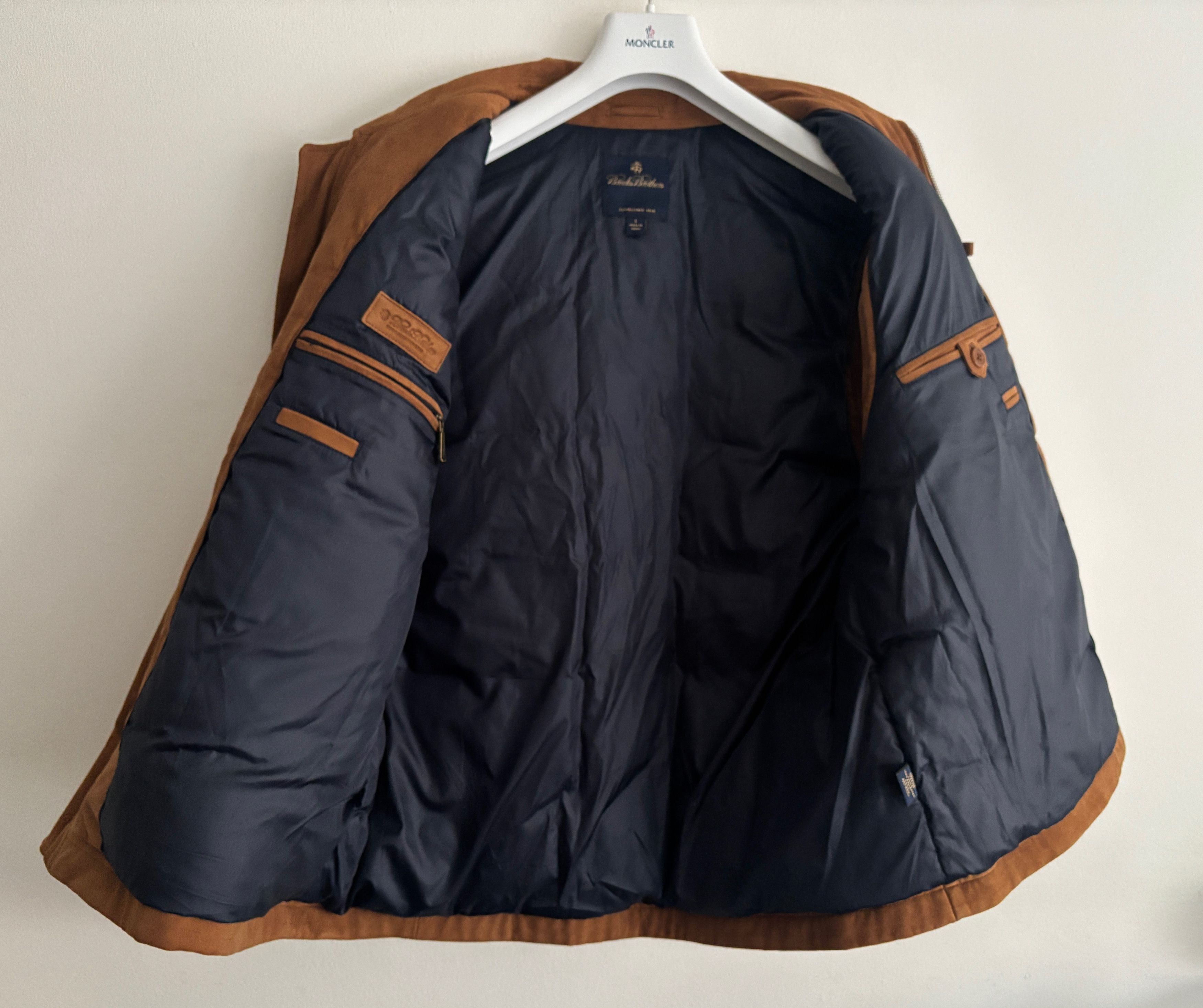 Brooks Brothers $495 Zippered Tan/ Brown Suede Leather Down Vest - Large Size US L / EU 52-54 / 3 - 11 Thumbnail