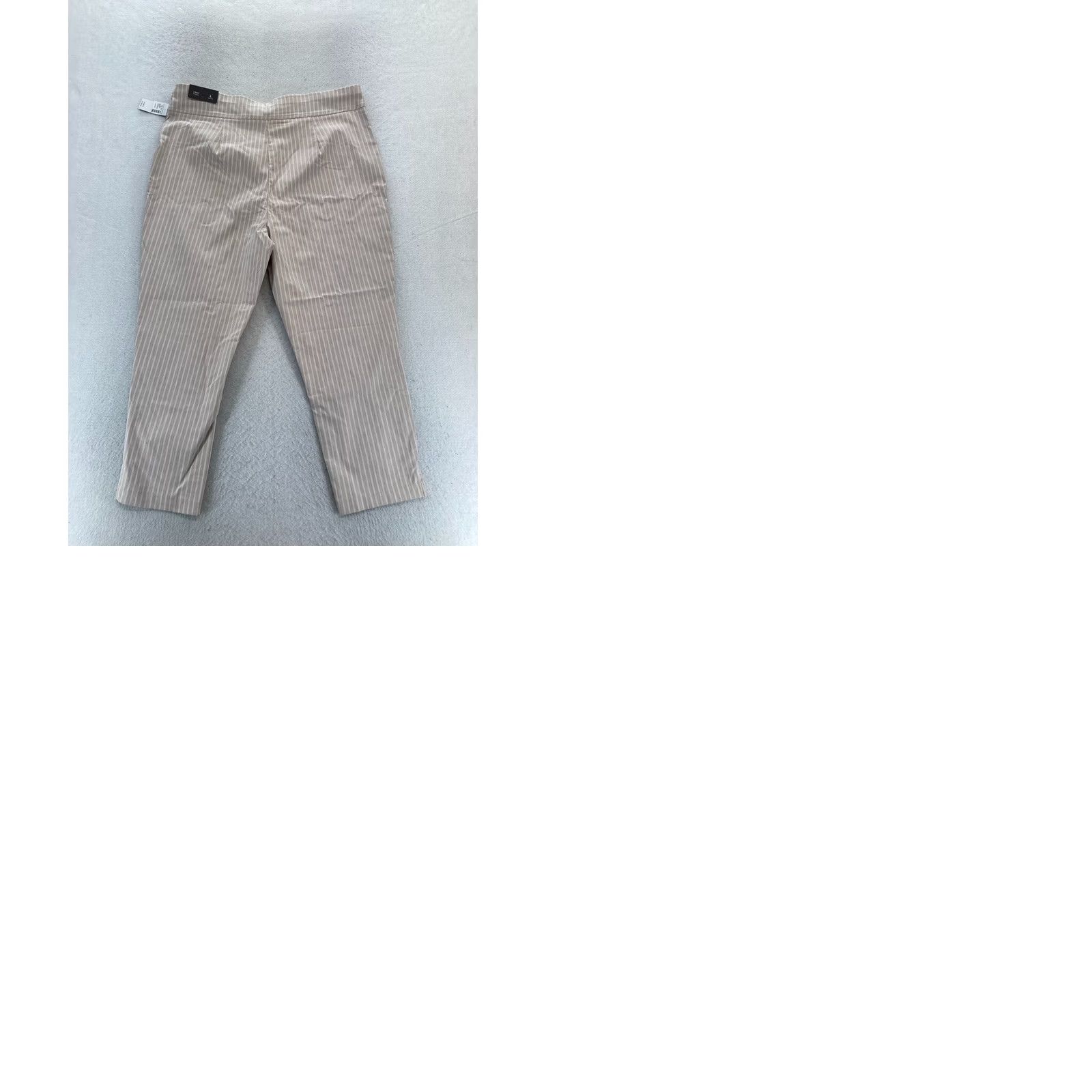 Vintage Maurices Pants Women's Large Bengaline Crop Brown Striped High Rise Pull On NWT Size 25" / US 0 / IT 36 - 9 Thumbnail