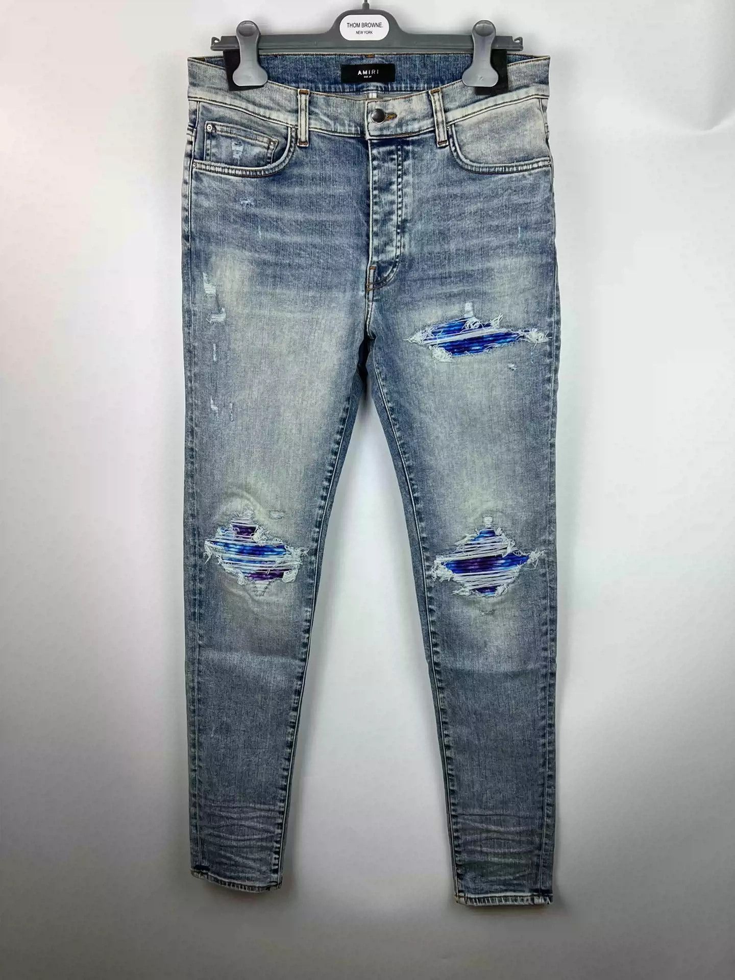 Amiri Amiri new blue and purple gradient patchwork mx1 jeans-2506 Size US 31 - 1 Thumbnail