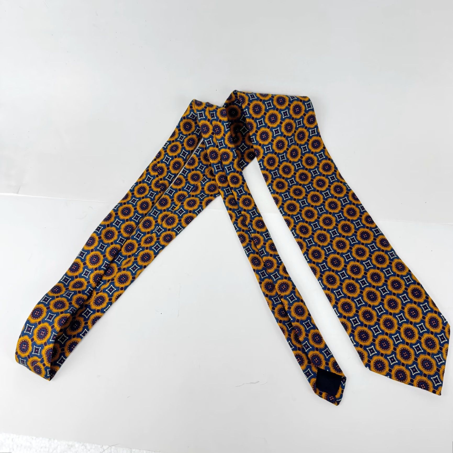 Brooks Brothers Brooks Brothers Makers Pre Silk Blue Geometric Pattern Neck Tie Classic 57"-60" Men Logo Adjustable Size ONE SIZE - 3 Thumbnail