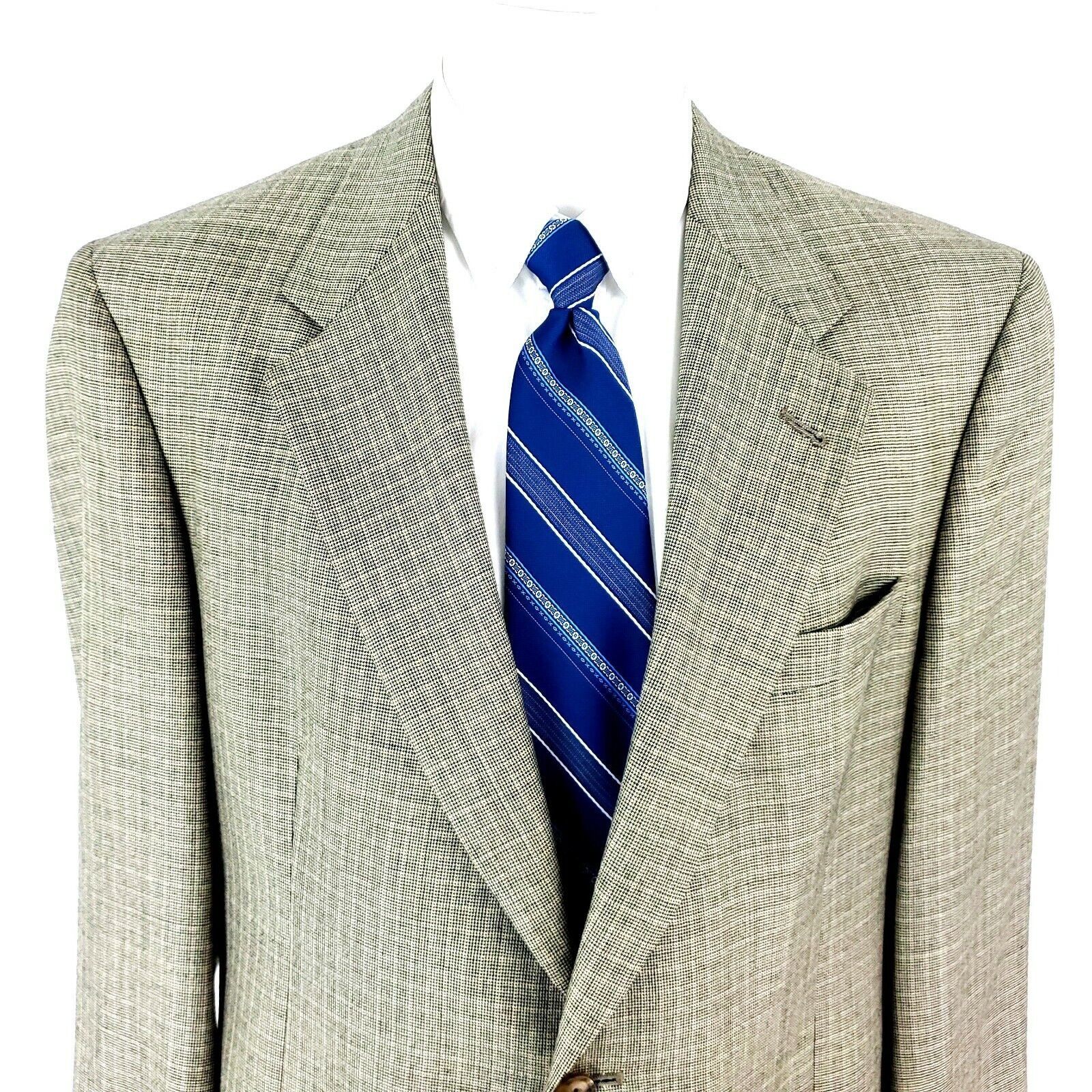Hart Schaffner Marx Hart Schaffer Marx Wool 2 Button Sport Coat 42R Black Tan St Size 42R - 1 Thumbnail