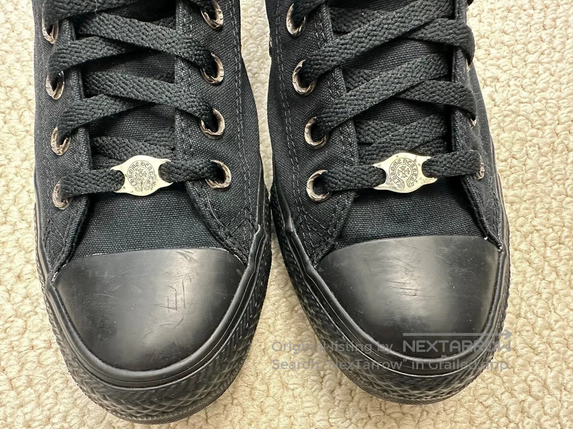 Chrome Hearts Chrome Hearts Converse All Black Sneakers. Size US 9.5 / EU 42-43 - 7 Thumbnail