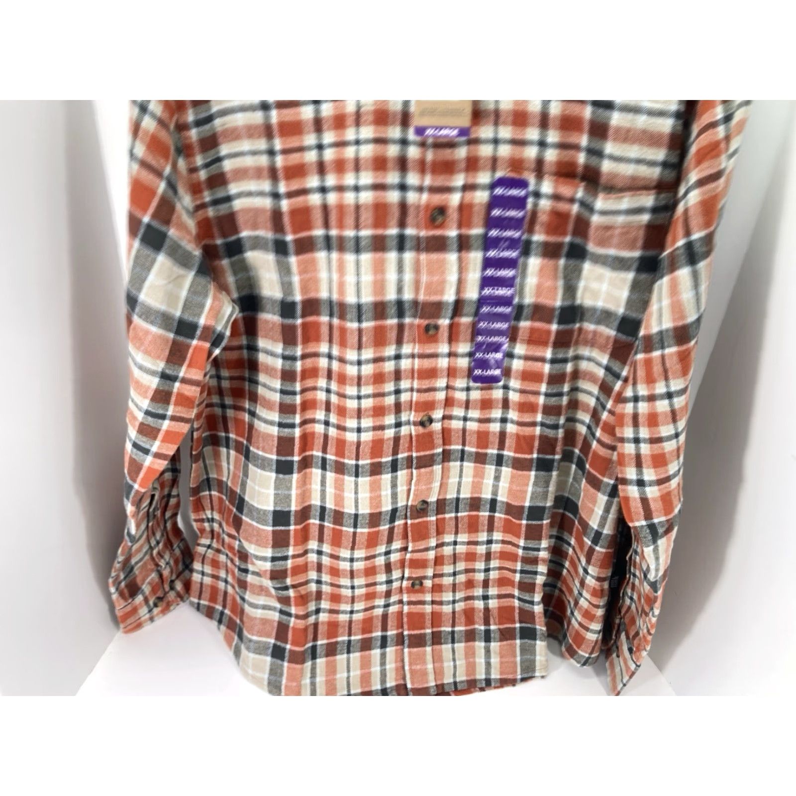 Eddie Bauer Eddie Bauer Flannel Shirt Men 2XL Orange Plaid Long Sleeve Button NWT Shirt Size US XXL / EU 58 / 5 - 3 Thumbnail