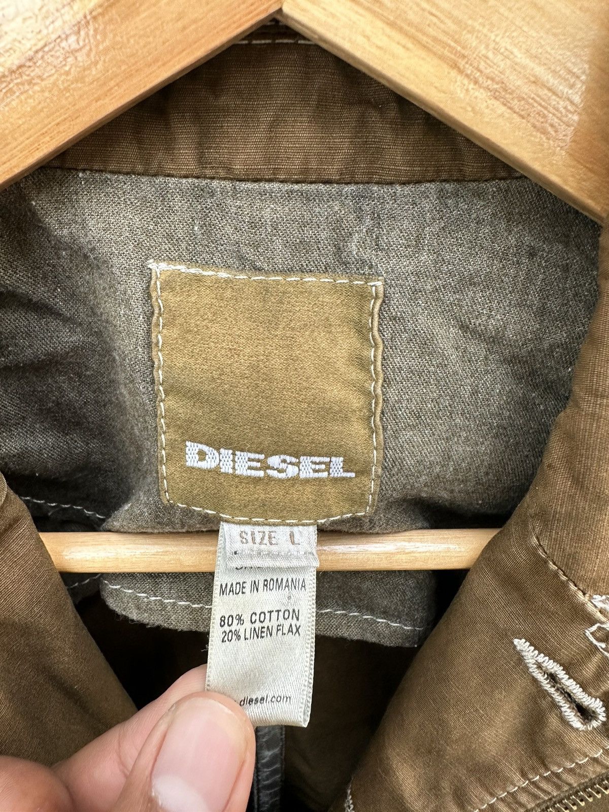 Diesel 👹Vintage THRASHED Faded Diesel Brown Utility Jacket Size US L / EU 52-54 / 3 - 10 Thumbnail
