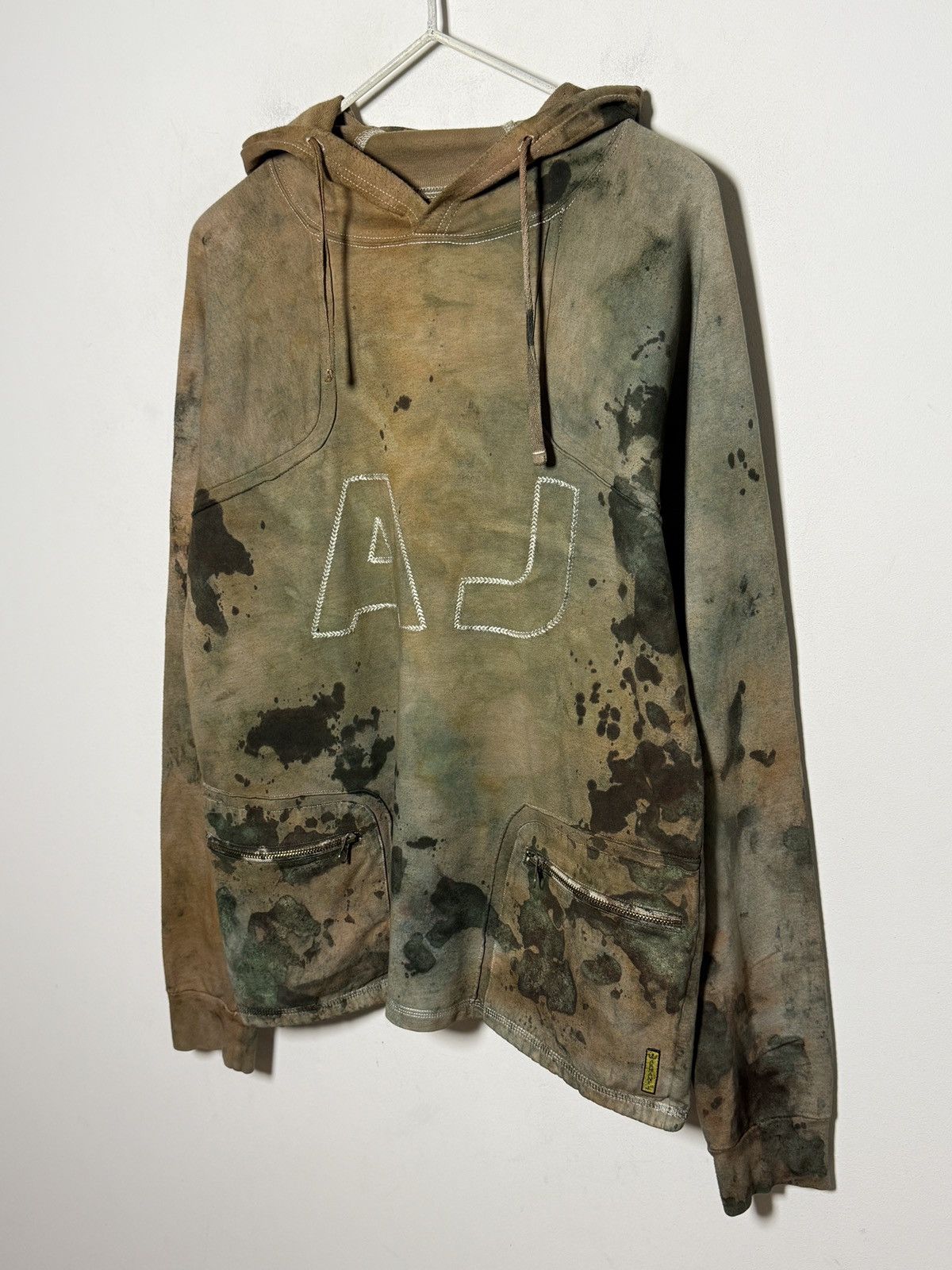 Giorgio Armani Vintage AJ hoodie reworked in a heavy oil-stain style dye Size US M / EU 48-50 / 2 - 4 Thumbnail