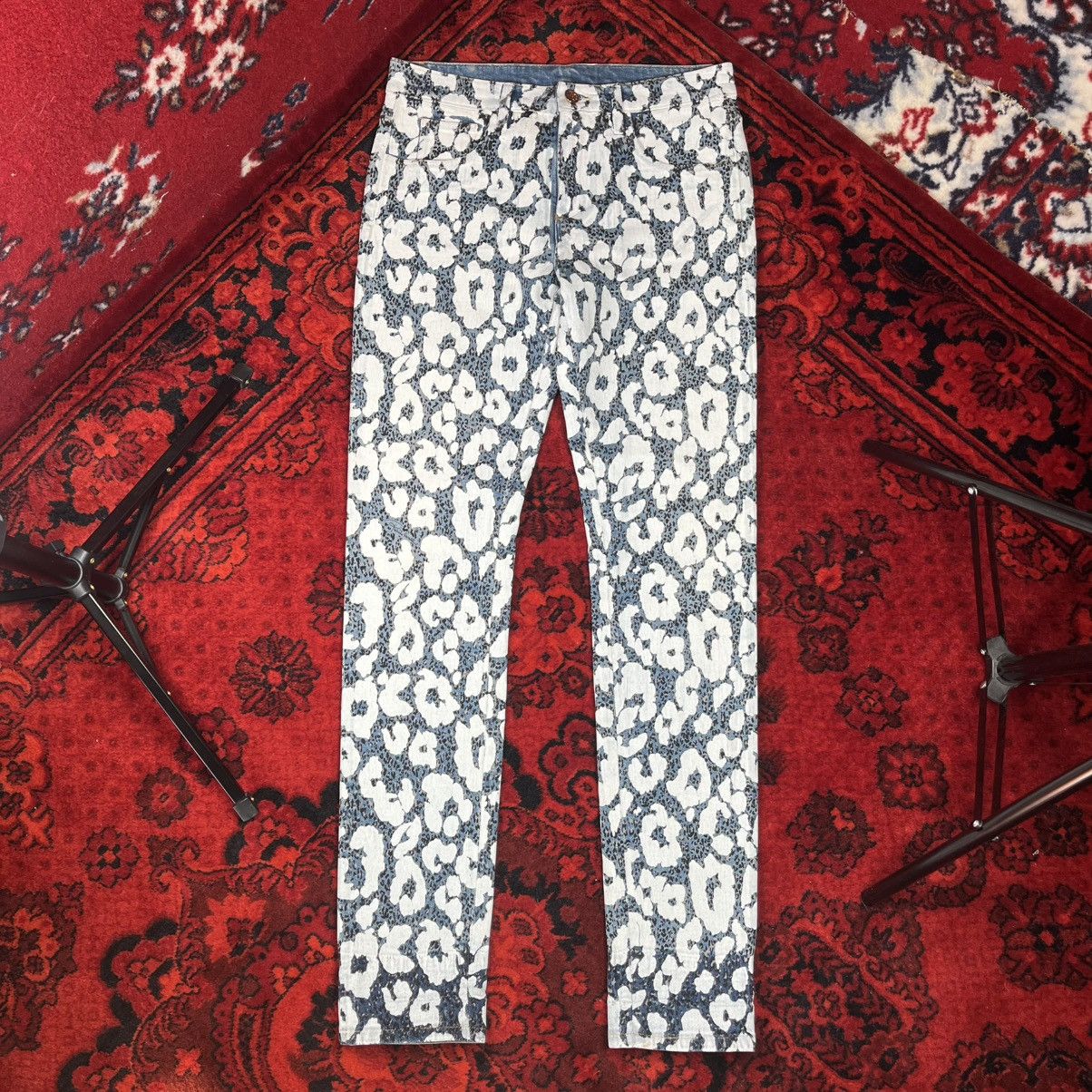 Roberto Cavalli Roberto Cavalli Jeans Designer Y2K Floral Leopard Print Size 24" / US 00 / IT 34 - 2 Thumbnail