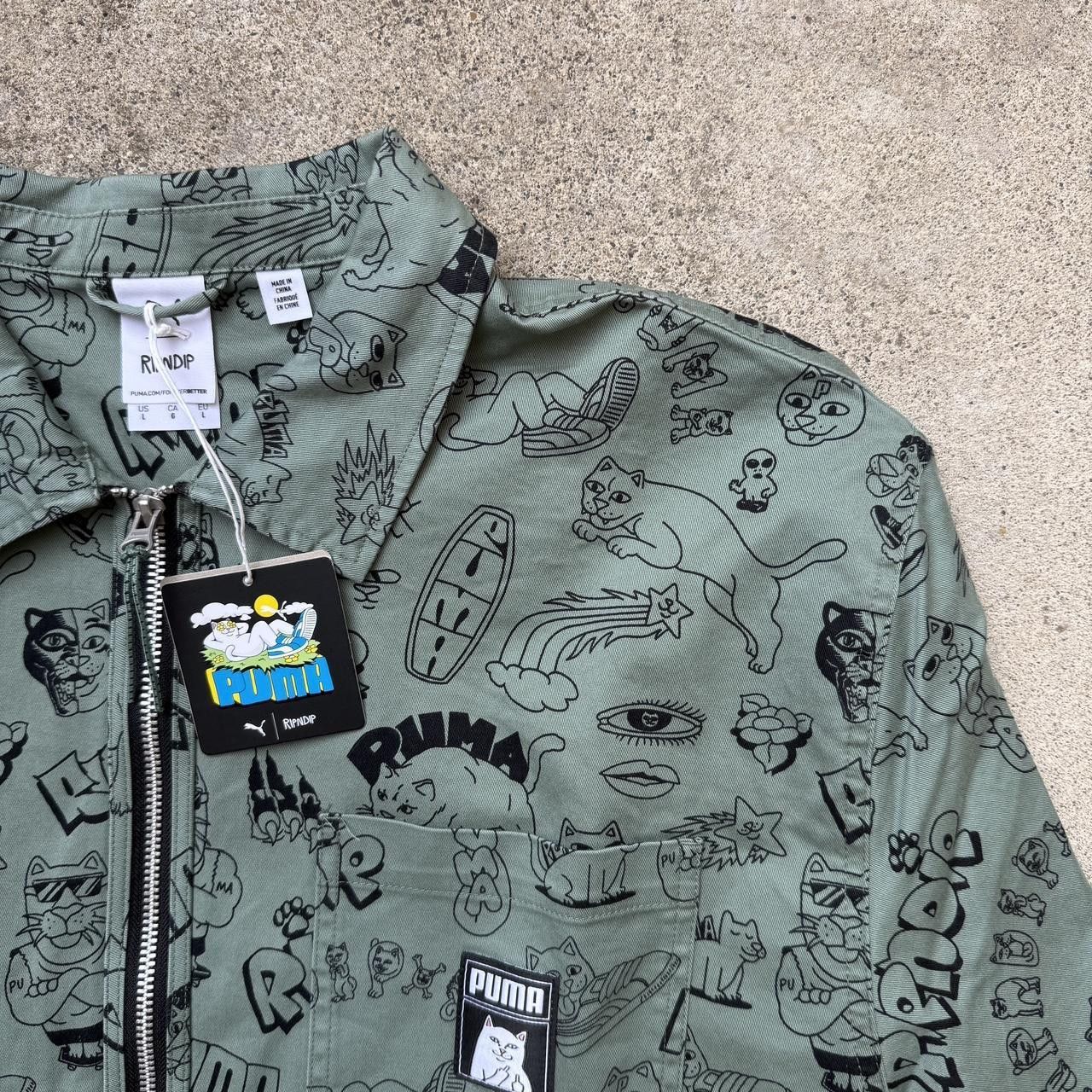 Puma RIPNDIP Puma sketch jacket shirt shacket sz L Size US L / EU 52-54 / 3 - 3 Thumbnail