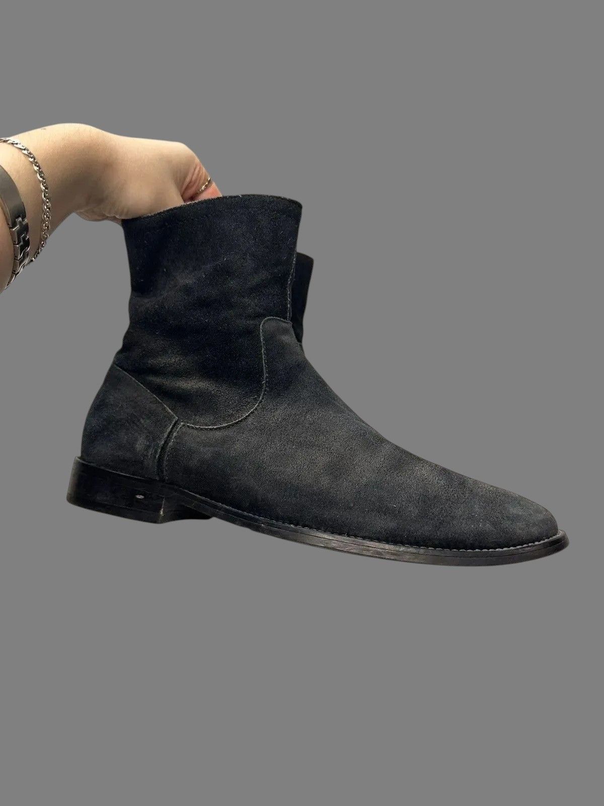 If Six Was Nine Italy Leather Mens Boots AS98 Meltal Zip Rick Owens Style Size US 8 / EU 41 - 2 Thumbnail