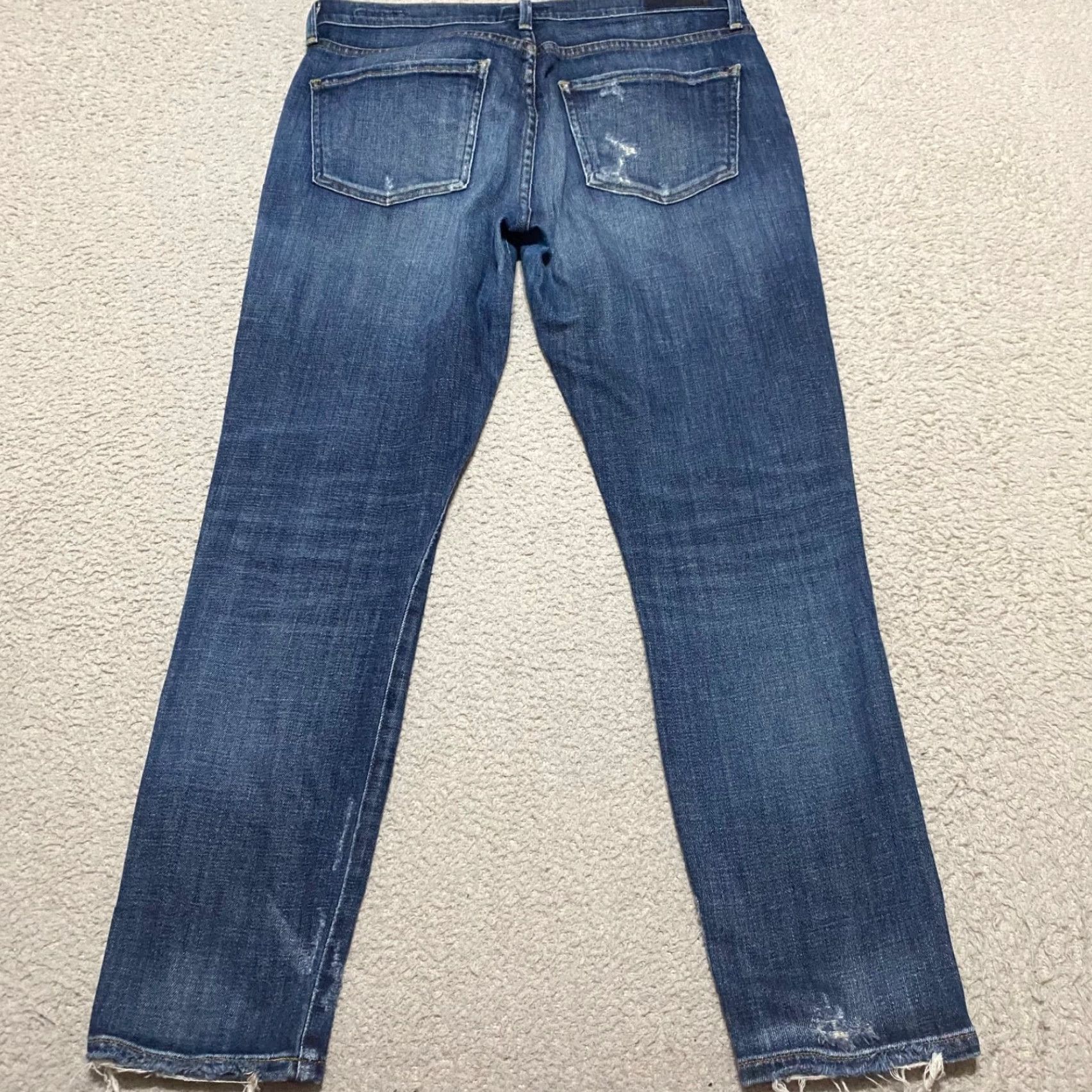 Agolde AGOLDE Jeans 5-Pocket Dark Wash Mid Rise Cropped Distressed blue denim Womens 28 size Size 28" / US 6 / IT 42 - 2 Thumbnail