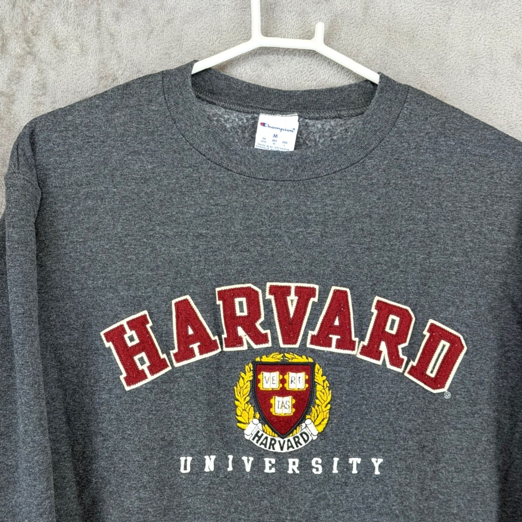 Champion Champion Harvard University Sweatshirt Mens M Gray Crewneck Fleece Graphic Print Logo Ivy League, Charcoal Gray, All Seasons Size US M / EU 48-50 / 2 - 2 Thumbnail