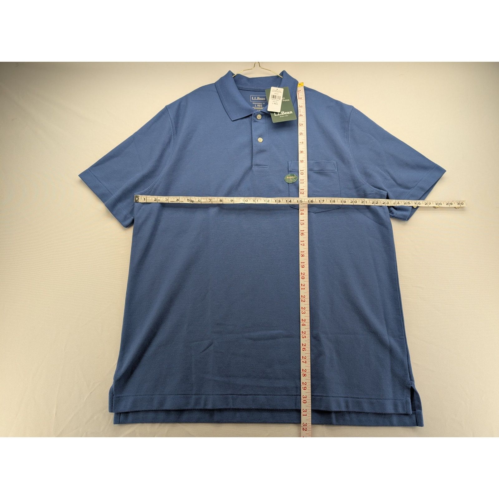 L.L. Bean NWT Men's Premium Double L Polo in Atlantic Blue size Large Size US L / EU 52-54 / 3 - 6 Thumbnail