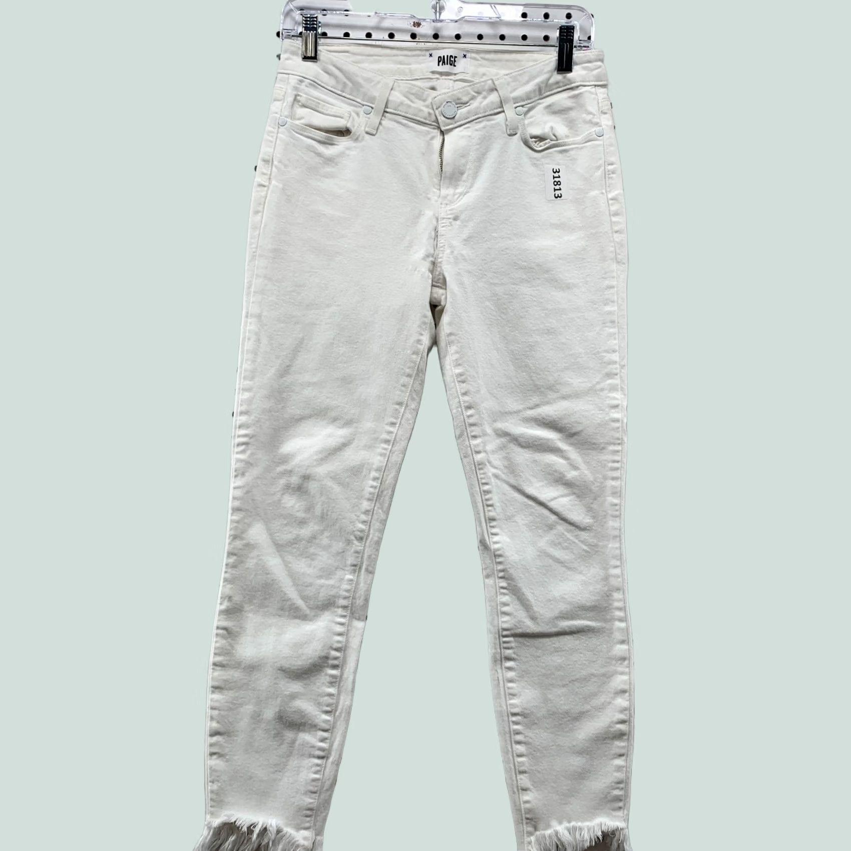 Paige Paige Verdugo Crop Skinny Slim Fit Jeans Womens White Size 28X26 Size 28" / US 6 / IT 42 - 1 Thumbnail