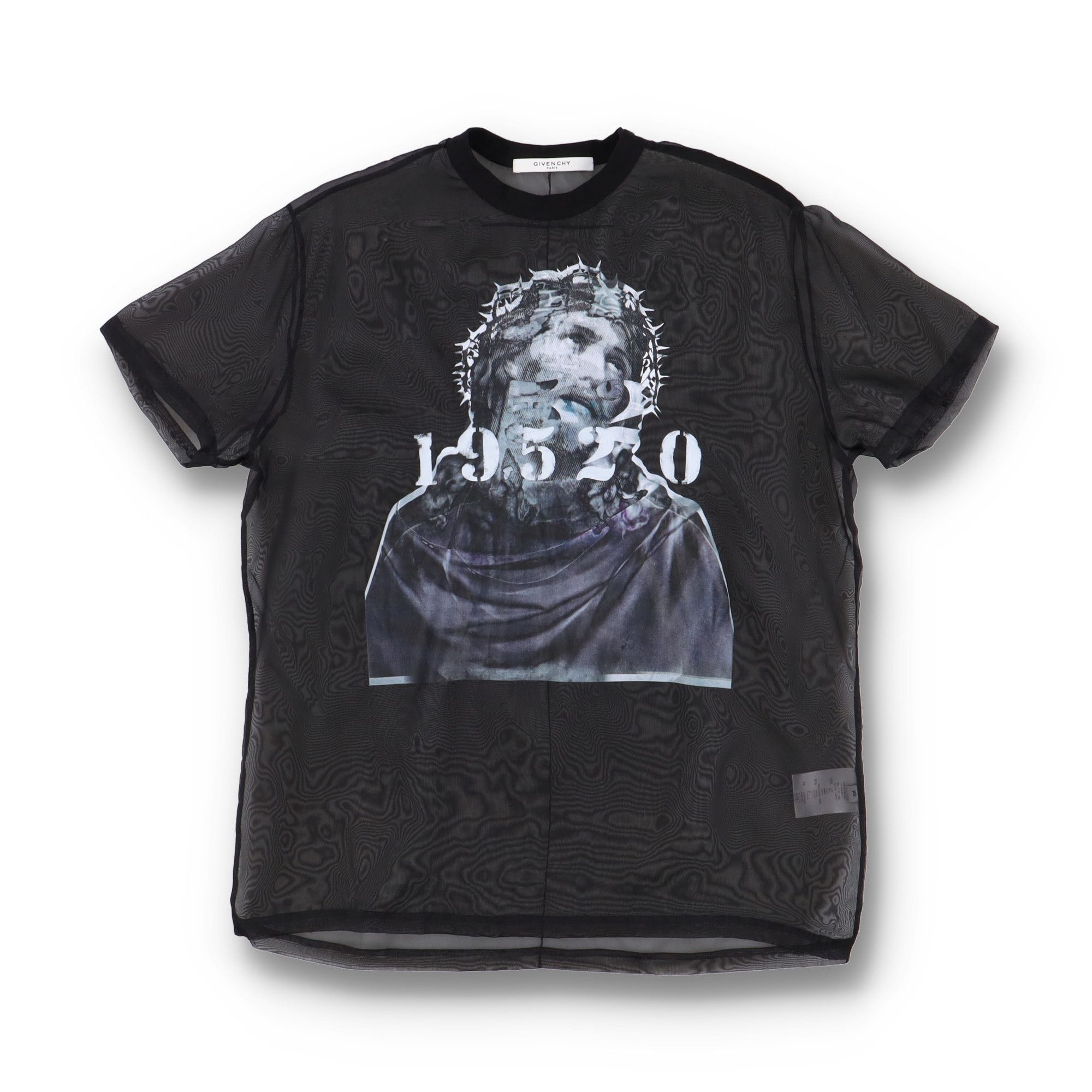 Givenchy Black Silk Organza Madonna Cross Oversized T-Shirt | Grailed
