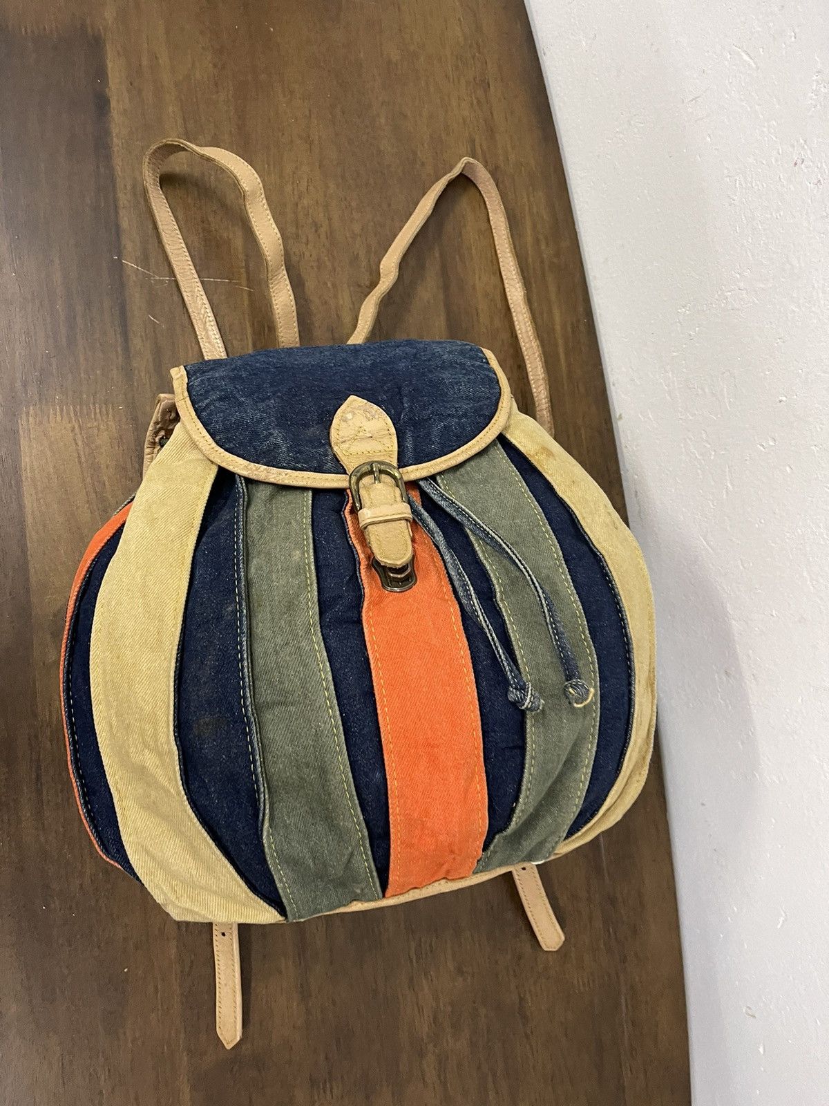 Japanese Brand × Vintage Japan denim Pumpkin Rucksack Bag Size ONE SIZE - 13 Thumbnail
