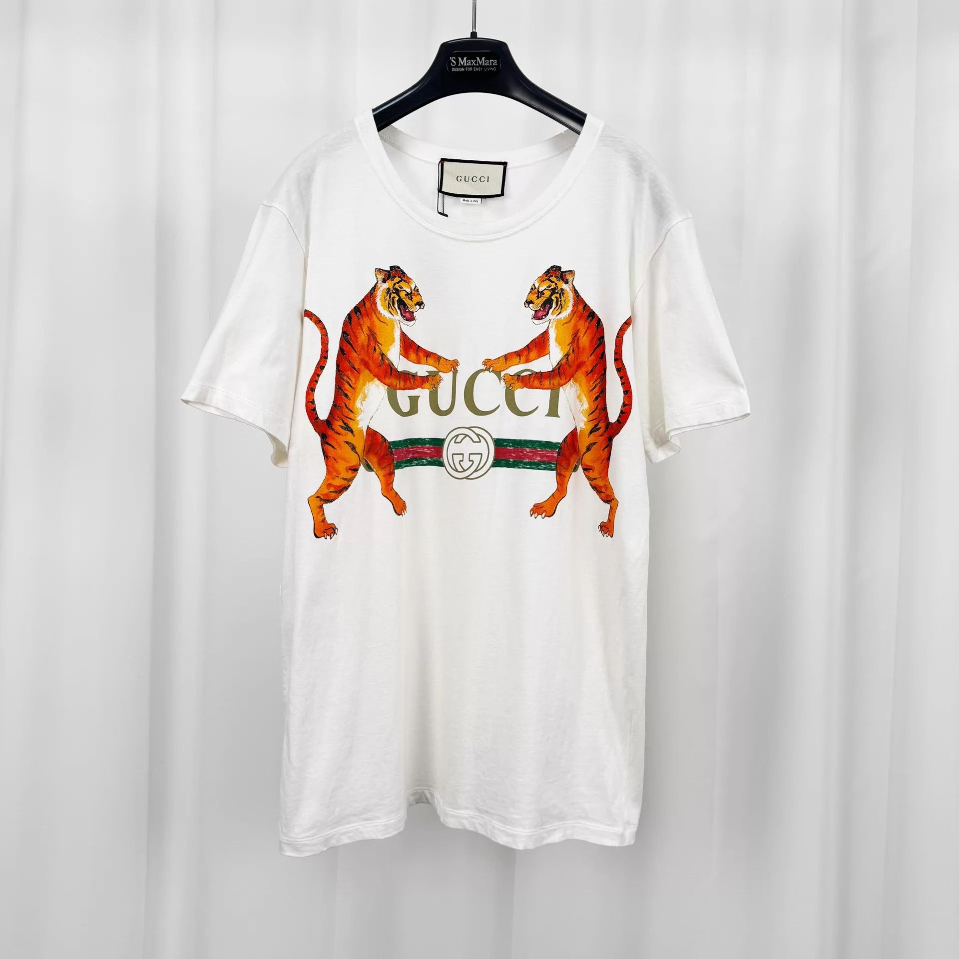 Gucci Double Tiger Belt Print Tee XS Mint
