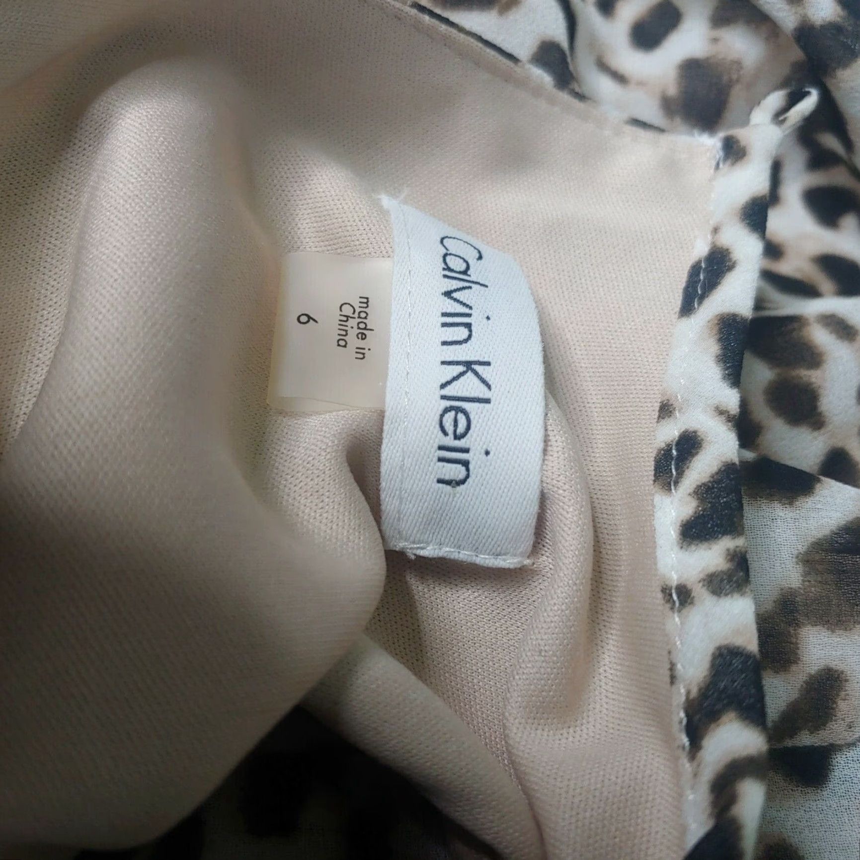 Calvin Klein Calvin Klein Shift Dress Sleeveless Leopard Print 6 Beige/Brown Womens Vintage No (if needed) Size M / US 6-8 / IT 42-44 - 4 Thumbnail