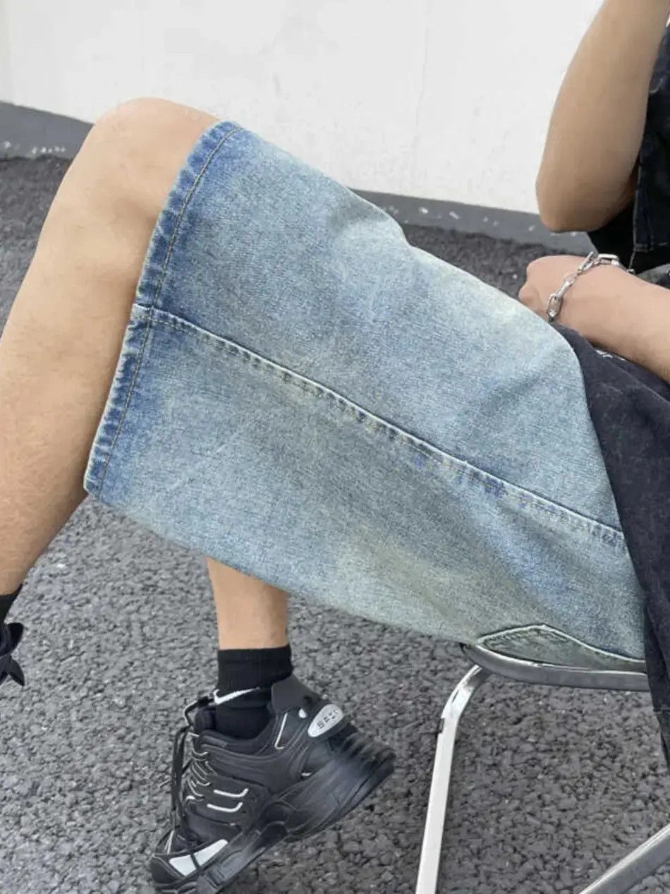 Japanese Brand Retro casual straight leg loose denim shorts Size US 30 / EU 46 - 2 Thumbnail