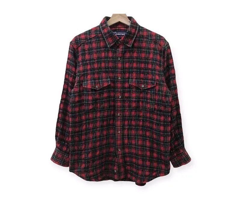 Vintage Japanese Brand Musshu Plaid Tartan Flannel Shirt Size US L / EU 52-54 / 3 - 1 Thumbnail