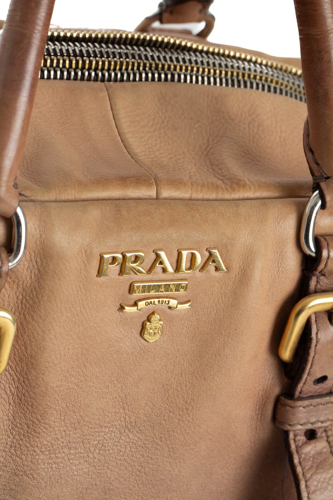 Prada PRADA Ardesia/Nudo Ombre Glace Leather Zippers Satchel Bag Size ONE SIZE - 3 Thumbnail