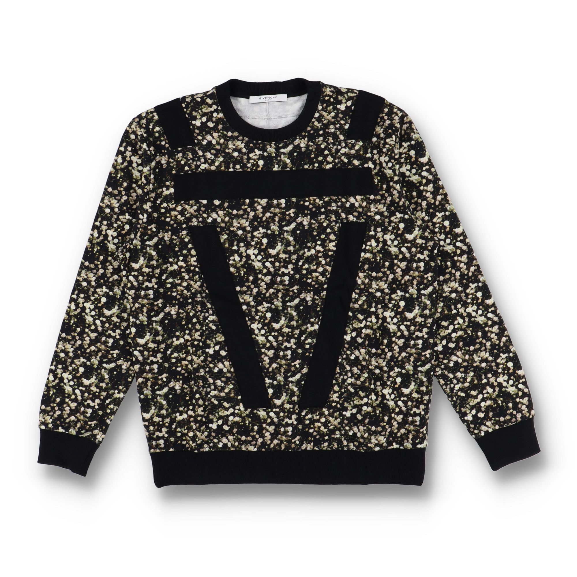 Givenchy Black Baby's Breath Print Banded Oversized Sweatshirt Size US M / EU 48-50 / 2 - 1 Thumbnail