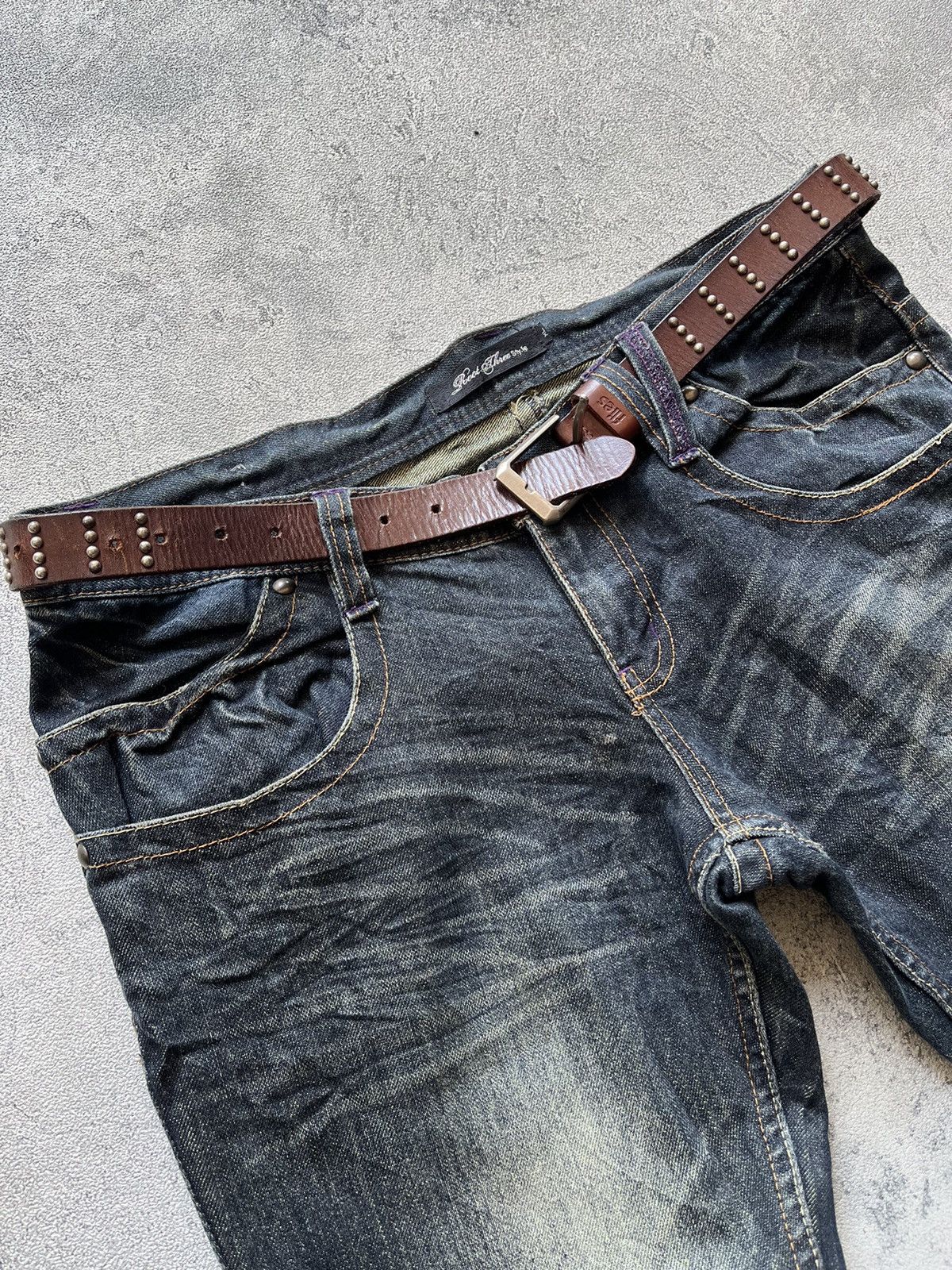 Tornado Mart 2000s ROOT THREE STYLE MUDWASH GLITTER FADED FLARE JEAN Size US 28 / EU 44 - 5 Thumbnail