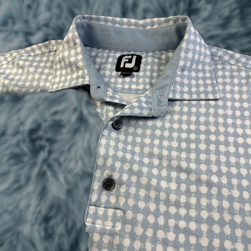 Footjoy Footjoy Polo Shirt Mens Large Blue All Over Print Golf Performance Stretch Shirt Size US L / EU 52-54 / 3 - 1 Thumbnail