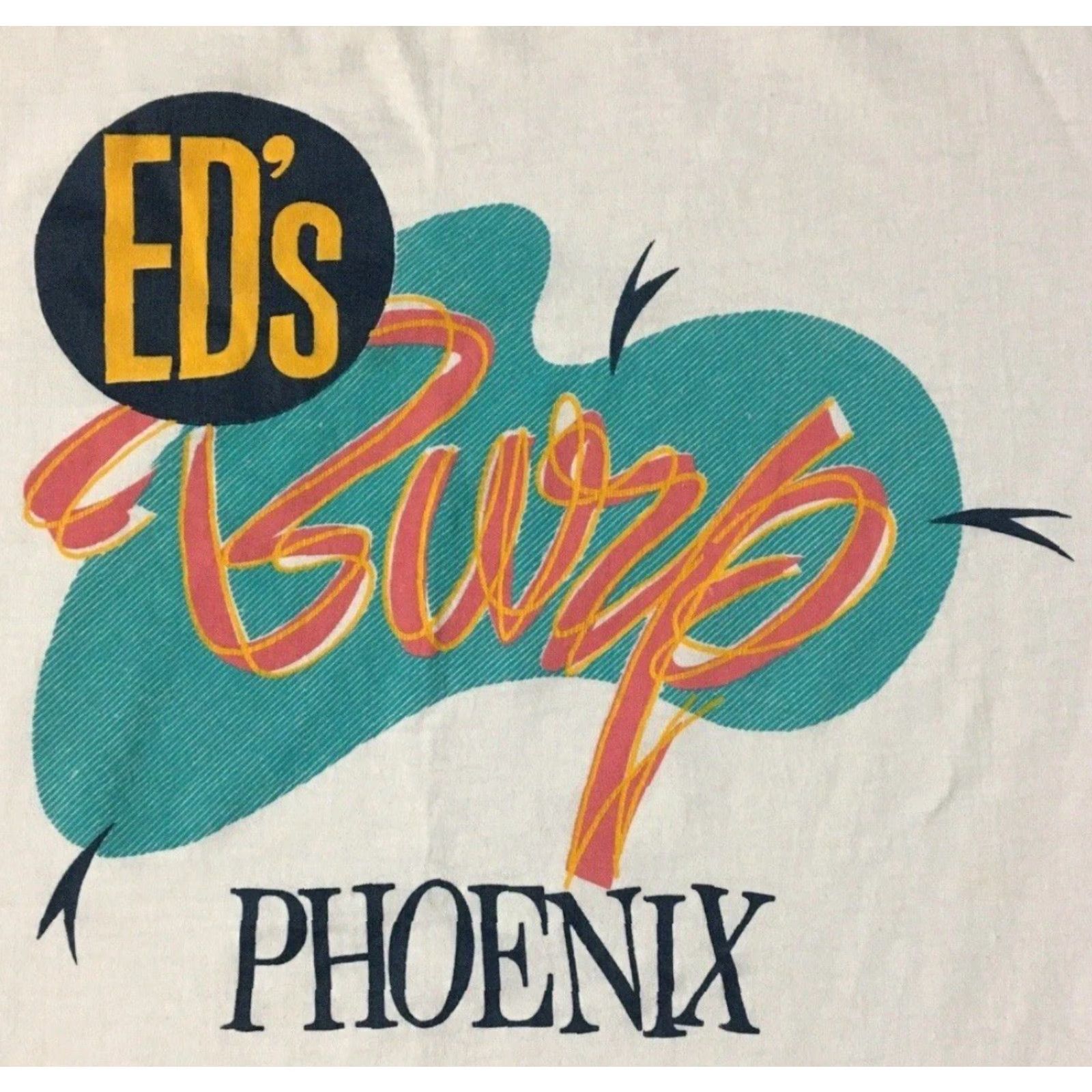 Vintage VINTAGE 80s Ed’s Burp Phoenix Shirt M Arizona Bar Diner Beer Biker Grunge 90s Shirt Mens White M USA Single Stitch Vintage Shirt Size US M / EU 48-50 / 2 - 2 Thumbnail