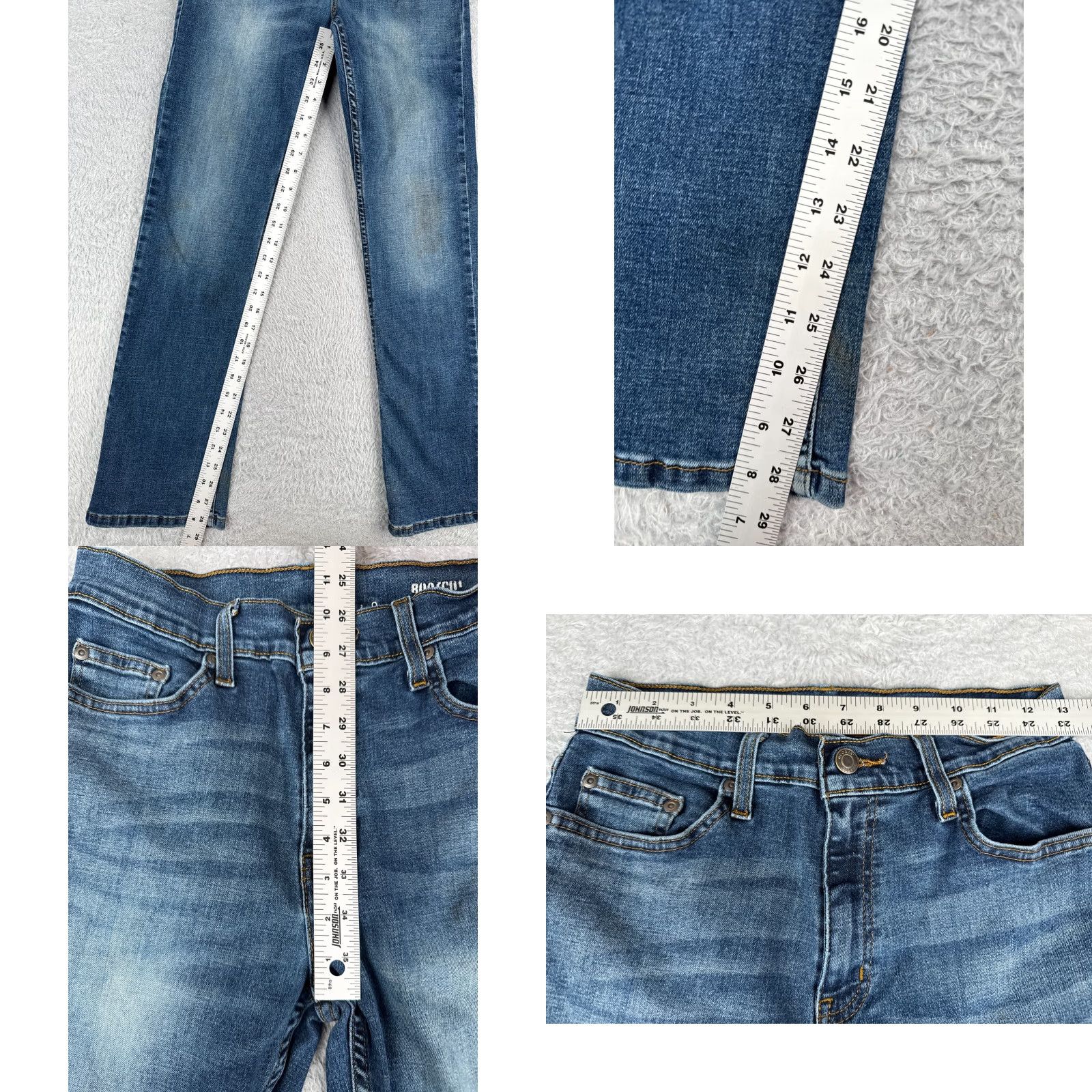 George GEORGE Jeans Women 29 Blue Denim Slim Bootcut Mid Rise Cotton Blend 29x30 Jeans Woman Medium Blue Cowboys & Western Mens Womens 90s Size 29" - 8 Thumbnail