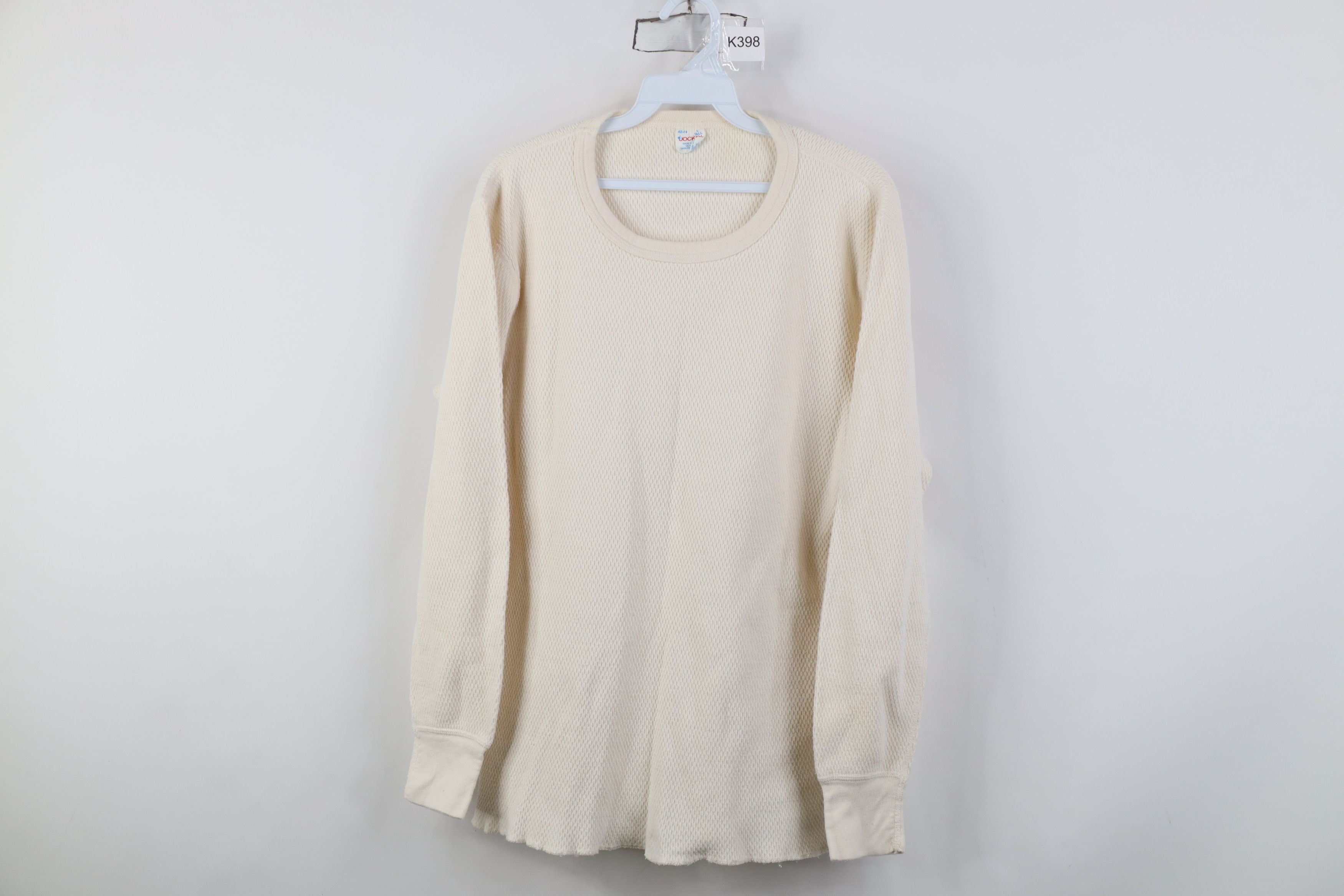 Vintage Vintage 70s Streetwear Waffle Knit Long Sleeve T-Shirt USA Size US L / EU 52-54 / 3 - 1 Thumbnail
