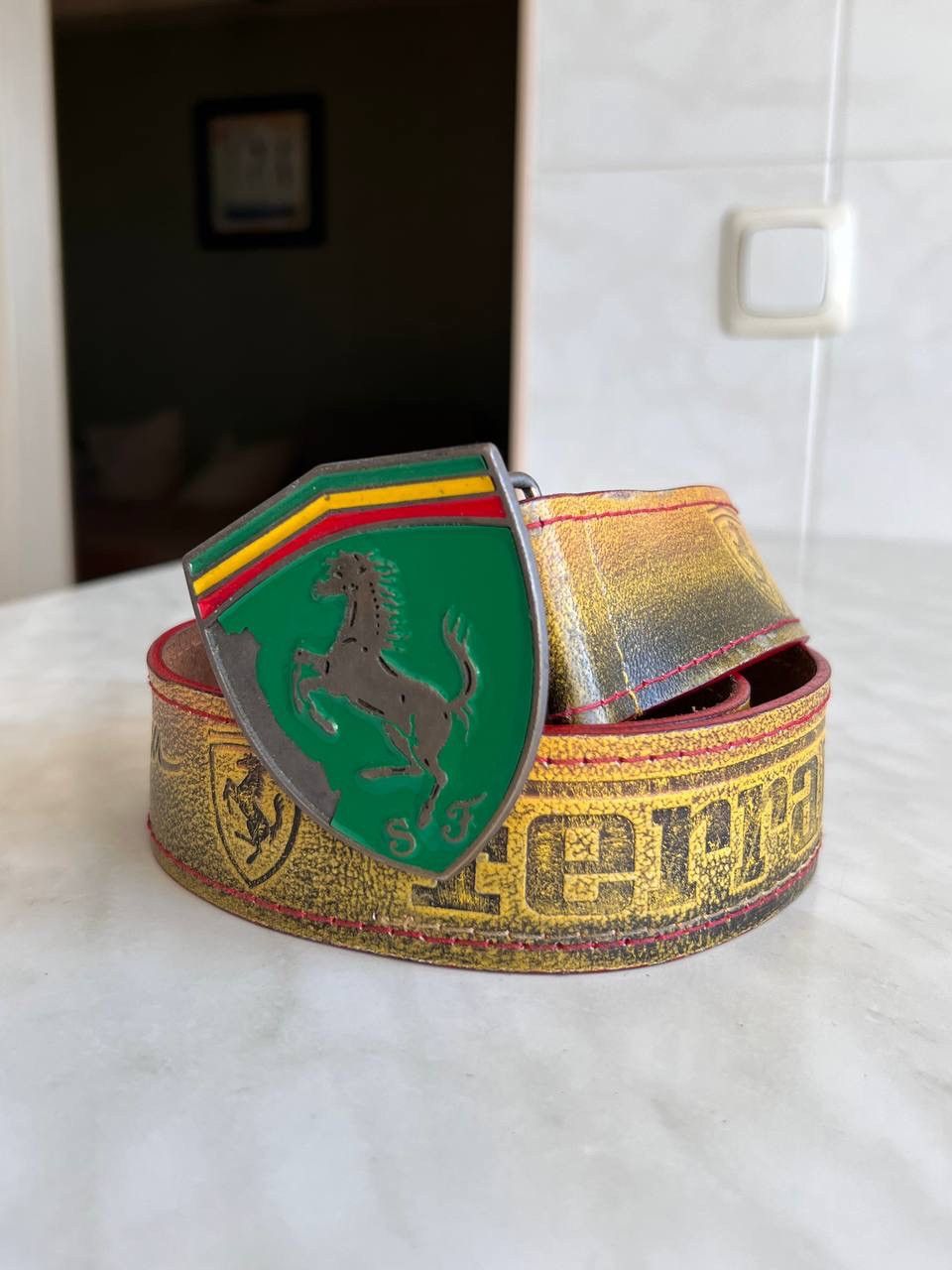 Vintage 🔥Vintage 90s Ferrari California Belt Buckle Racing Italy Size ONE SIZE - 1 Thumbnail