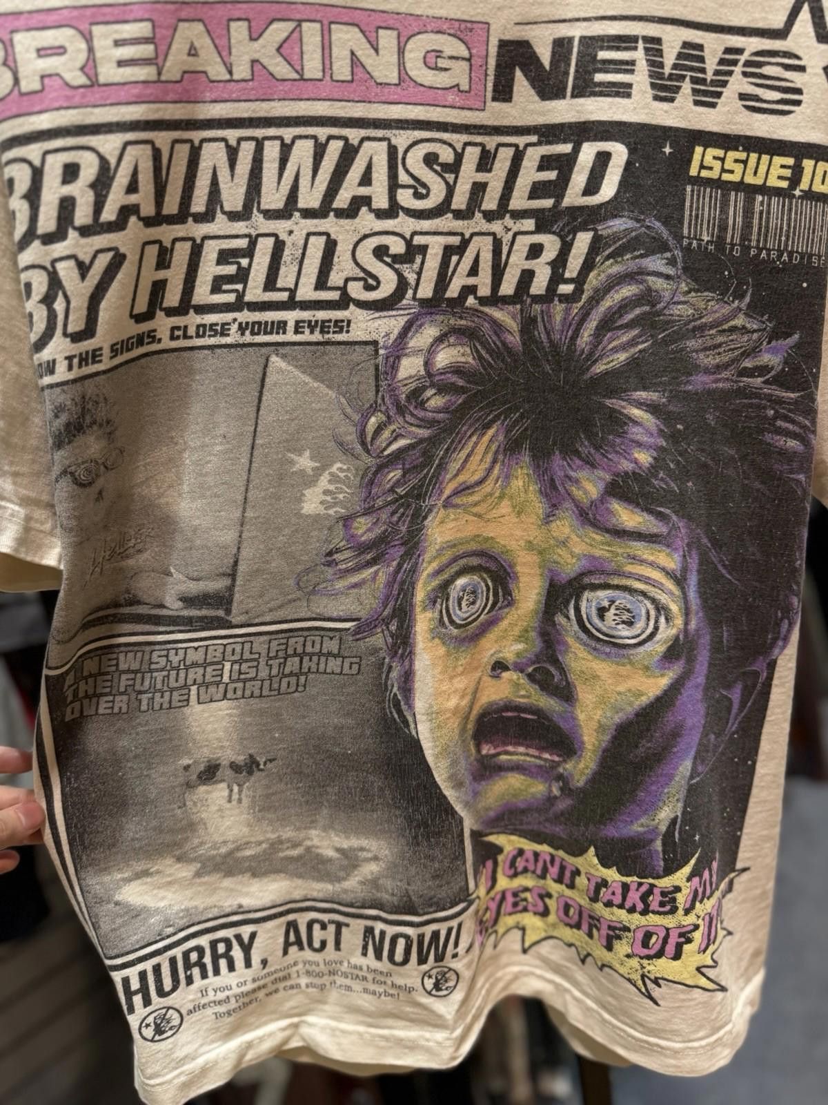 HELLSTAR Hellstar Men's White Brain Wash T-Shirt Size (M) Authentic Size US M / EU 48-50 / 2 - 5 Thumbnail
