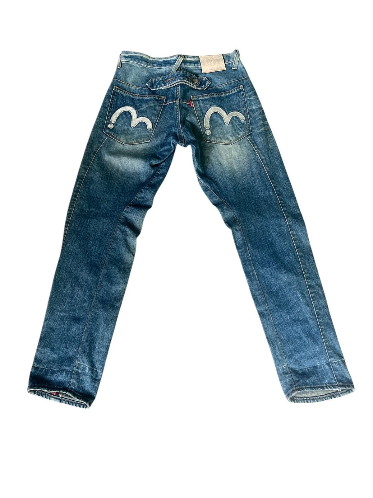 Japanese Brand Evisu Genes Silver Embroidered Seagull Jeans Cinch Back Size US 30 / EU 46 - 1 Thumbnail