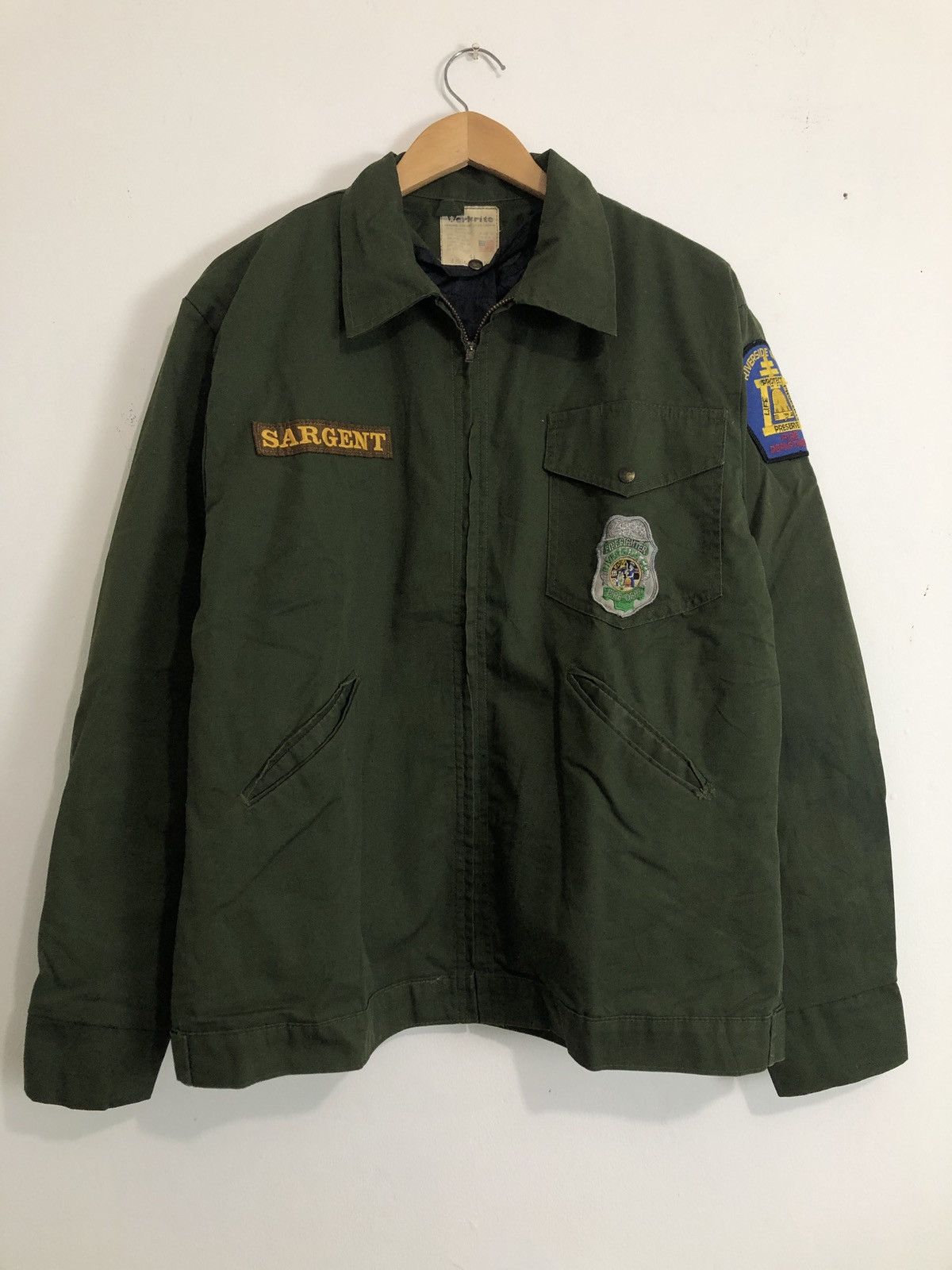 image of Vintage Workrite Firefighter Work Jacket in Green, Men's (Size XL)