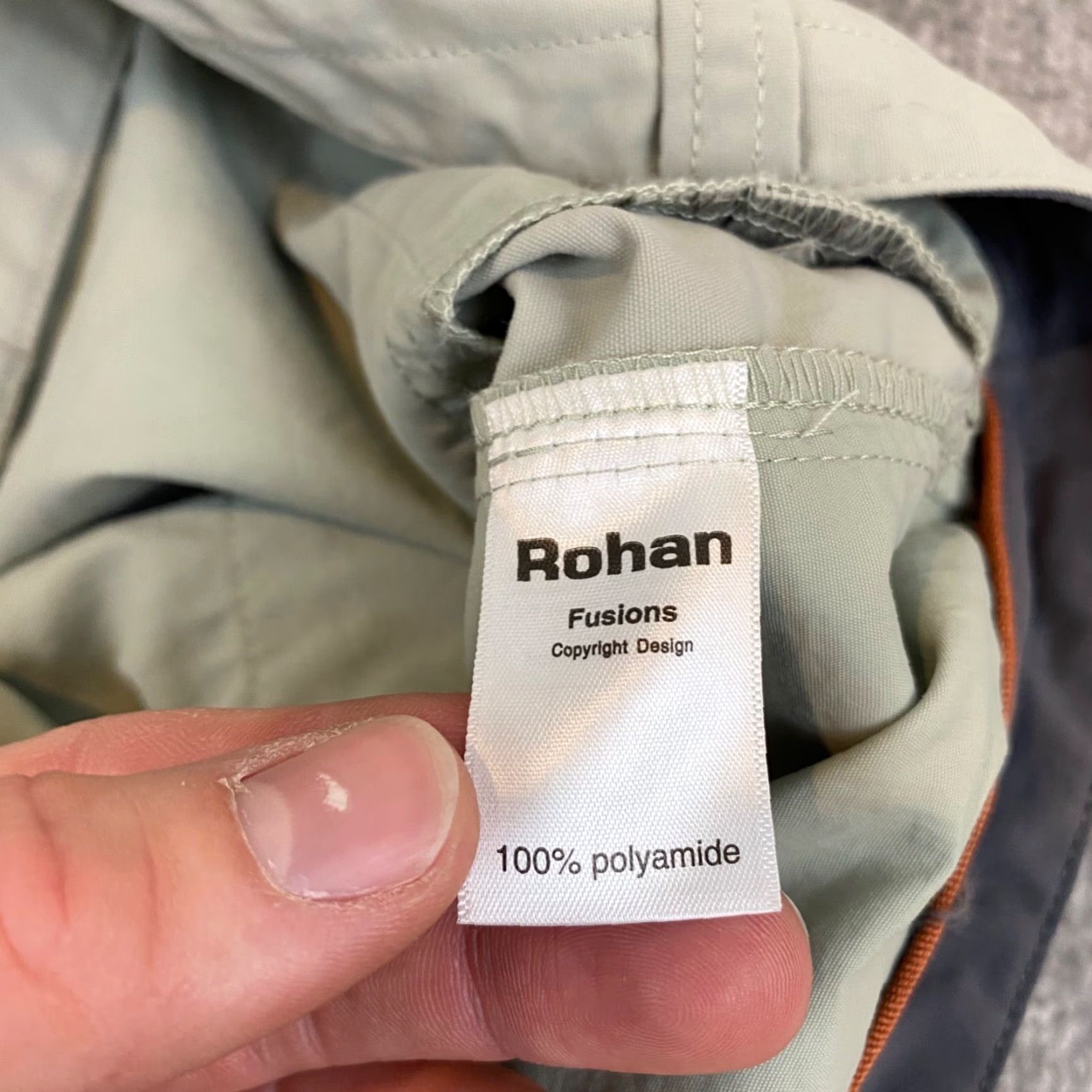 Vintage Rohan Pants Men 32x29 Light Beige Polyamide Stretch Chino Hiking Golf Trail 5-Pocket Flat Front Regular Fit Casual Travel outfit Mens Size US 32 / EU 48 - 7 Thumbnail
