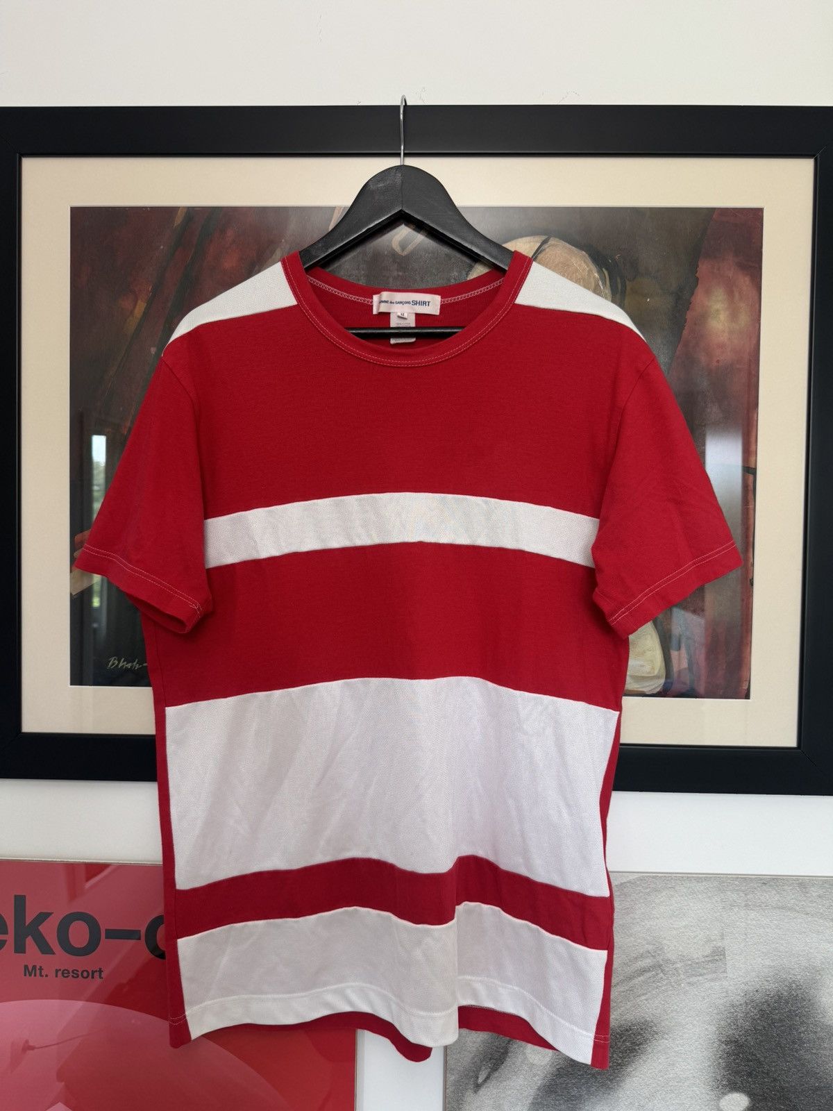 Comme des Garcons SHIRT Comme des Garcons Shirt CDG Tee Japanese Rare Stripes Rare Size US M / EU 48-50 / 2 - 1 Thumbnail