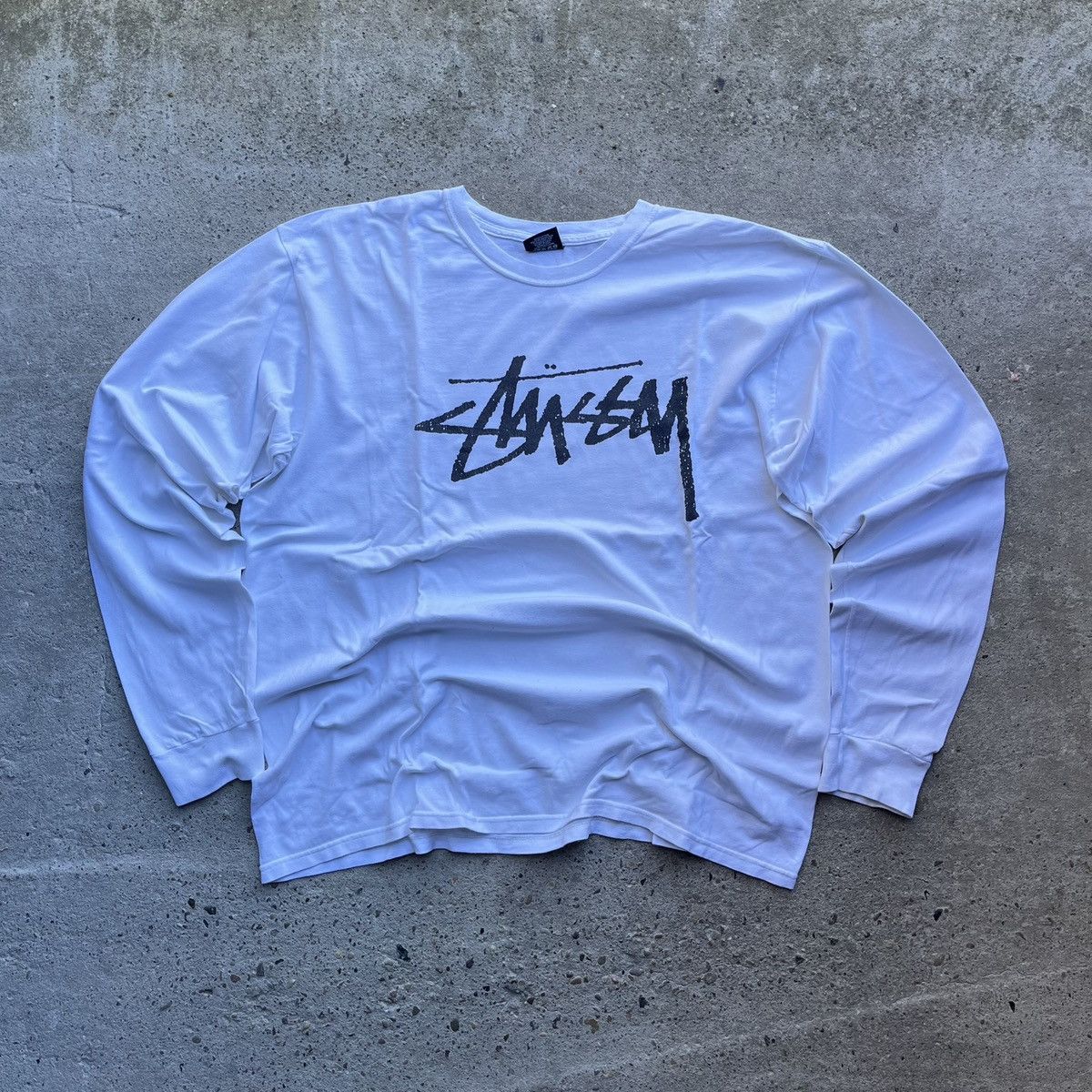 Stussy × Vintage Stussy Big Logo T-Shirt Long Sleeve Skateboard Y2K Size US XL / EU 56 / 4 - 1 Thumbnail